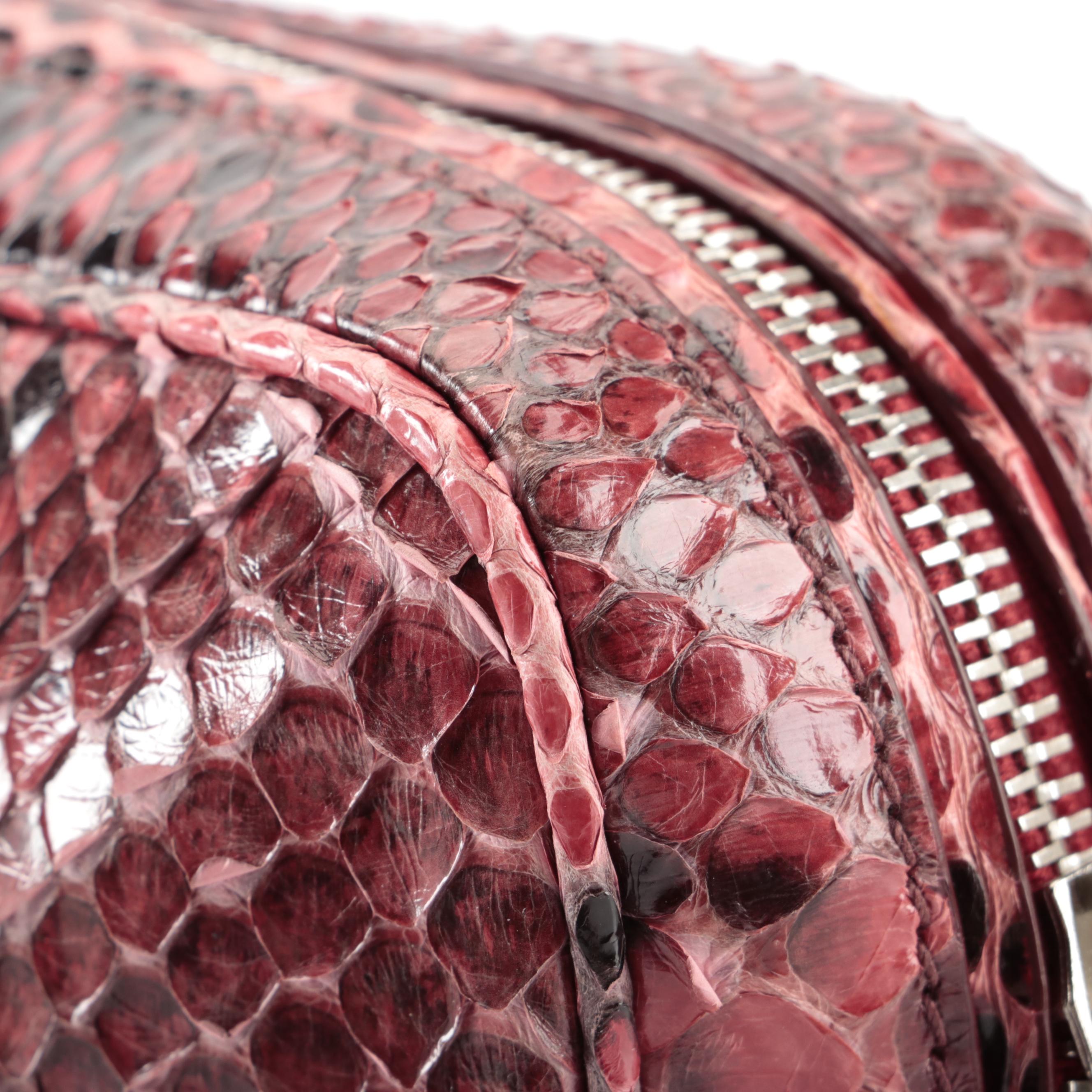 Prada Small Python Skin Lucidio Crossbody Camera Bag with Detachable Strap