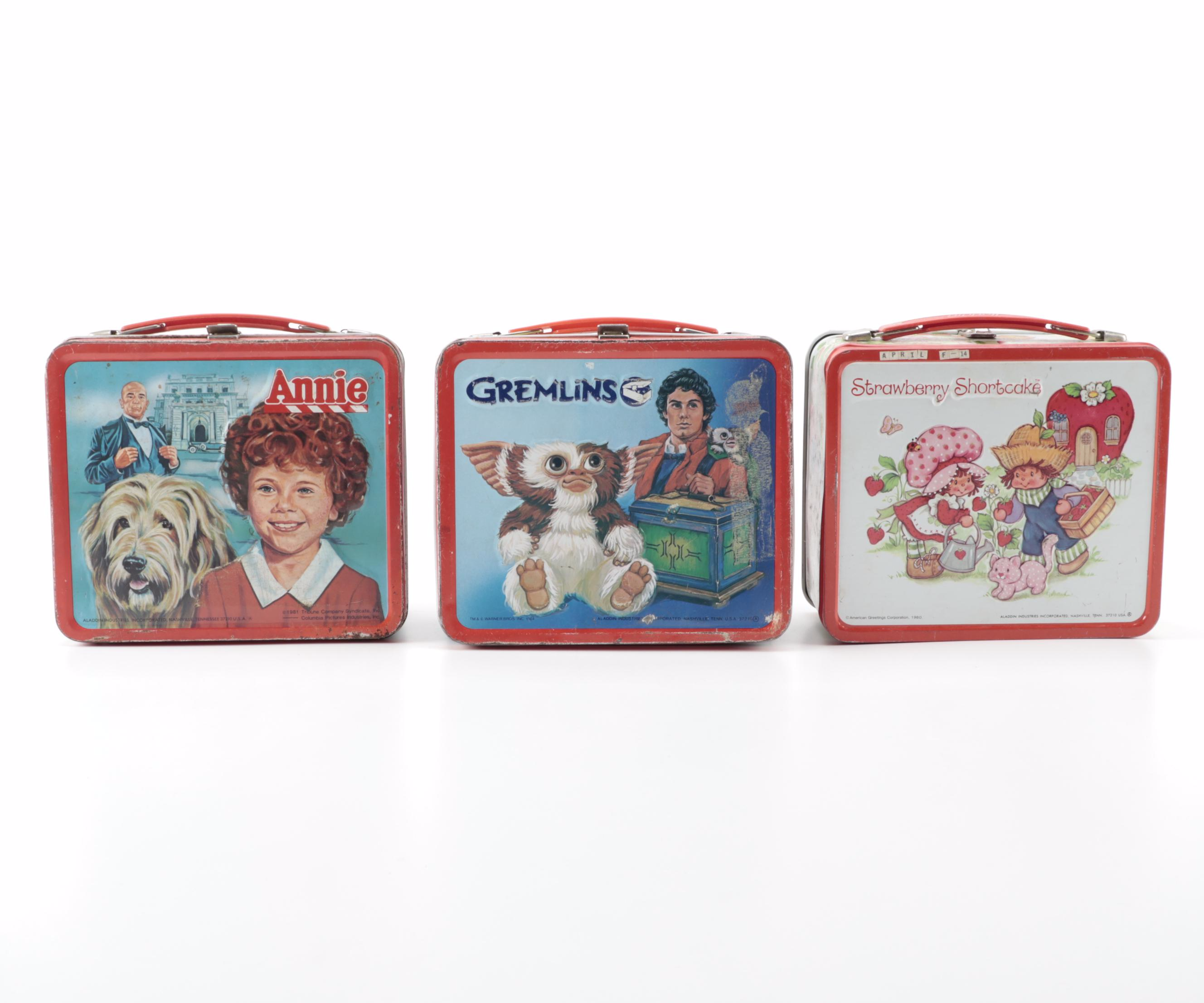 Aladdin Industries Inc. "Annie", "Gremlins", "Strawberry Shortcake" Lunchboxes