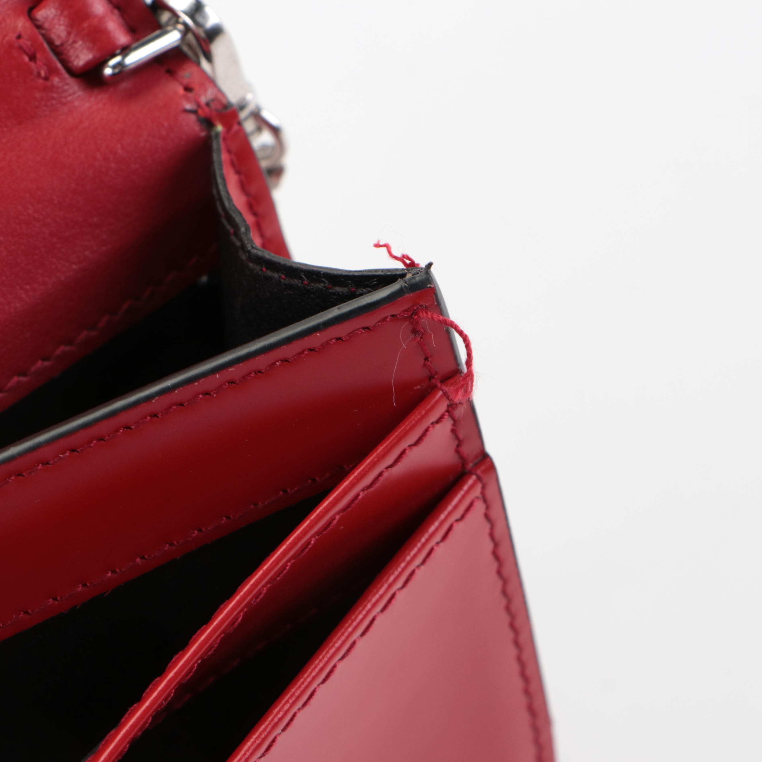 Prada Sybille Mini Crossbody Bag in Red Spazzolato Polished Calfskin