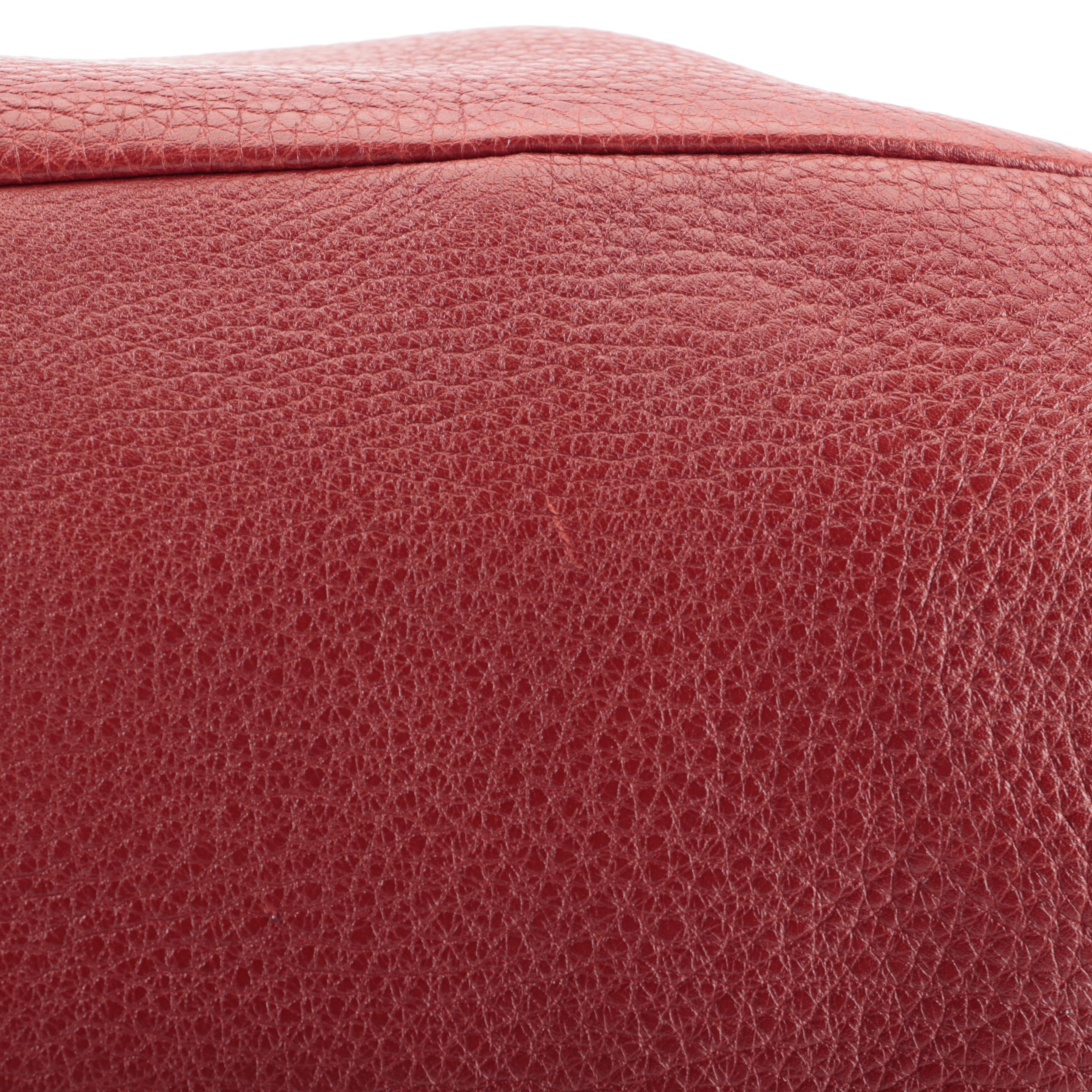 Prada Zip Top Hobo Bag in Red Vitello Daino Leather