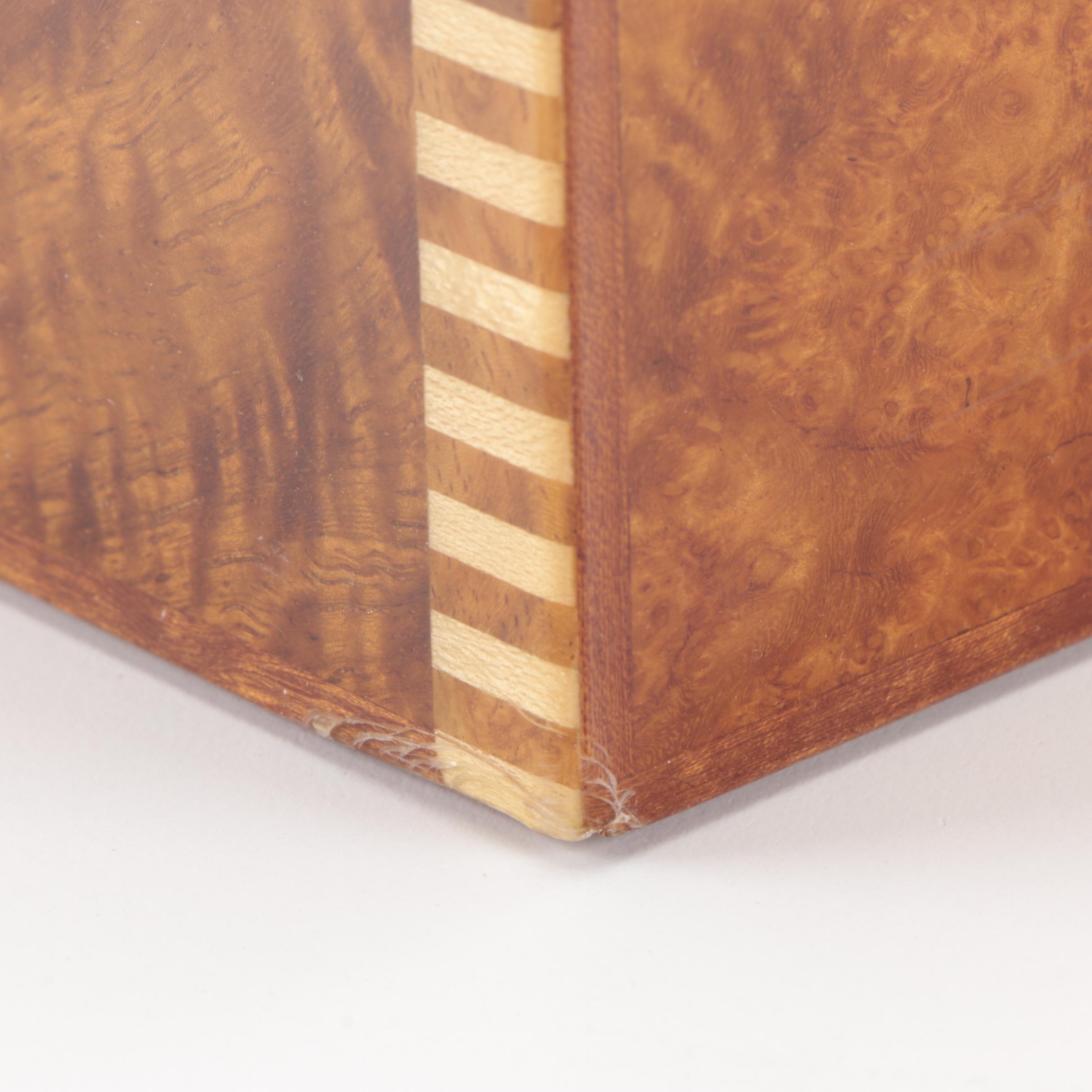 Elie Bleu of Paris High Gloss Burl Wood Veneer Jewelry Box