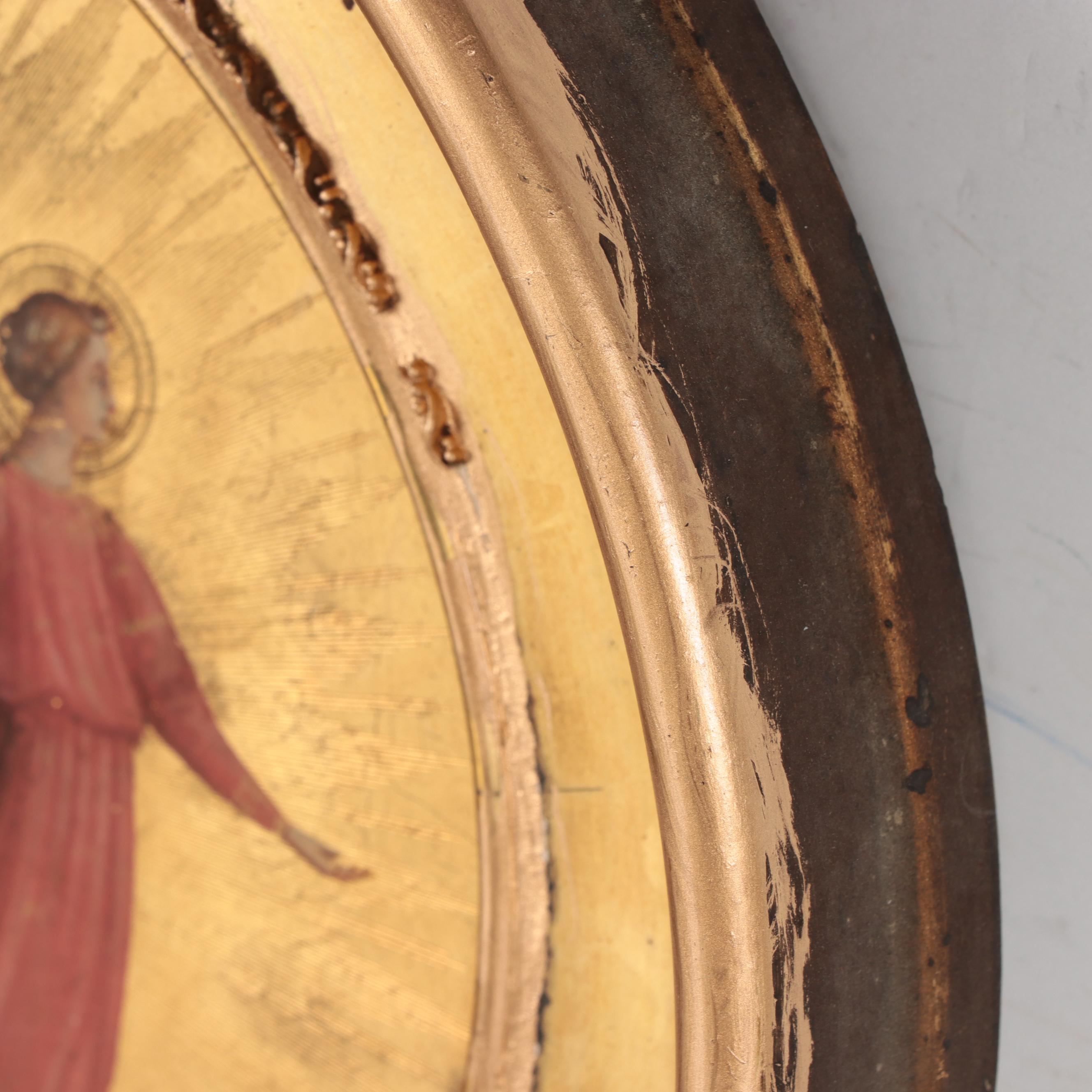 Italian School Gold Leaf and Oil Painting of Angels, Early 20th Century