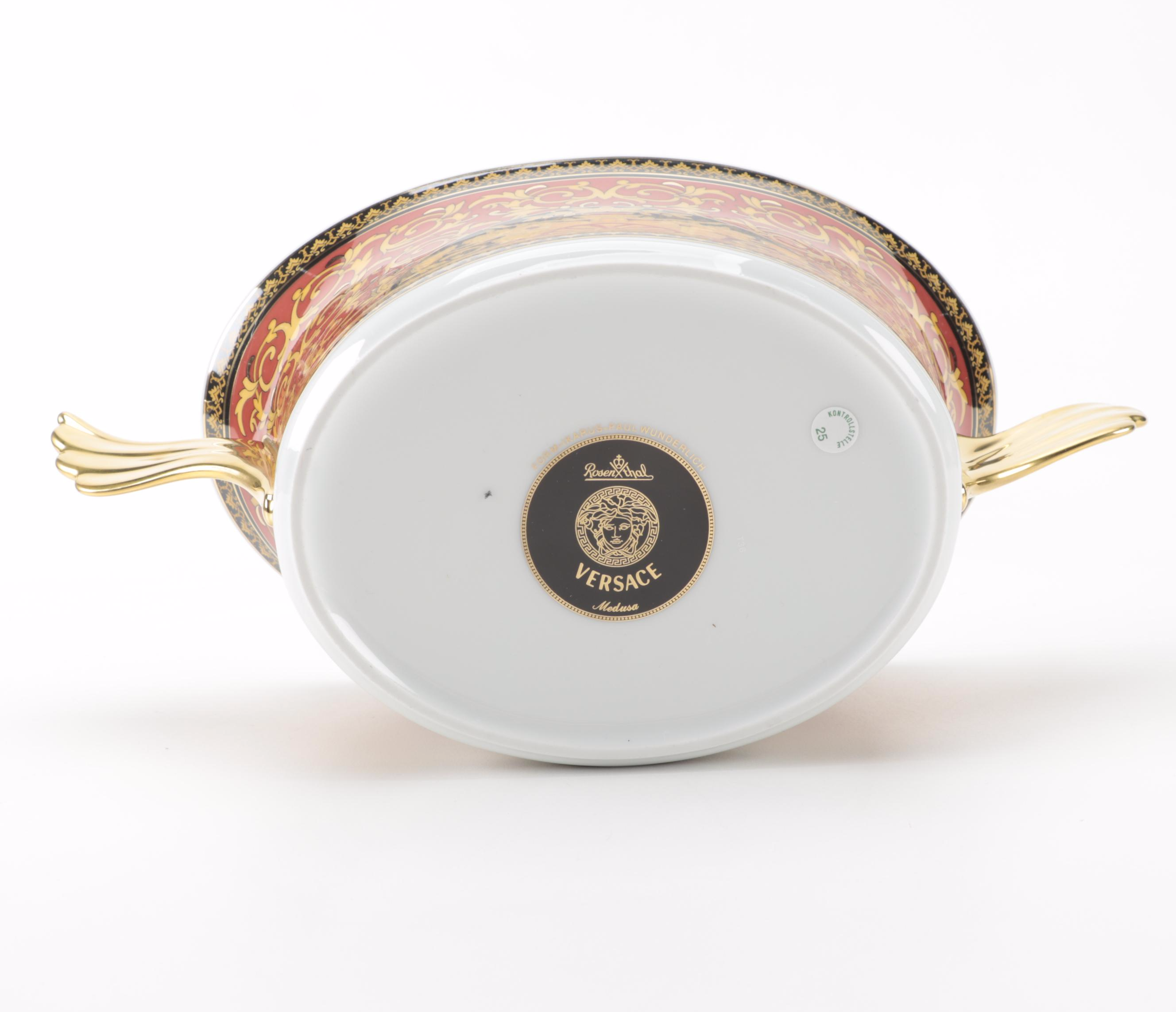 Rosenthal for Versace "Medusa Red" Porcelain Vegetable Dish