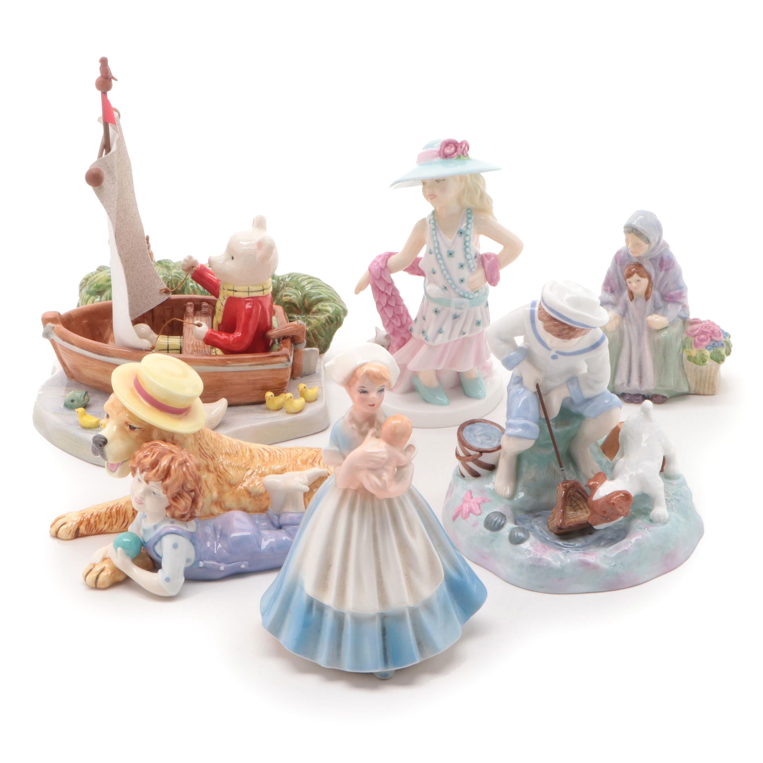 Royal Doulton "Captain Rupert" and Other Ceramic Figurines