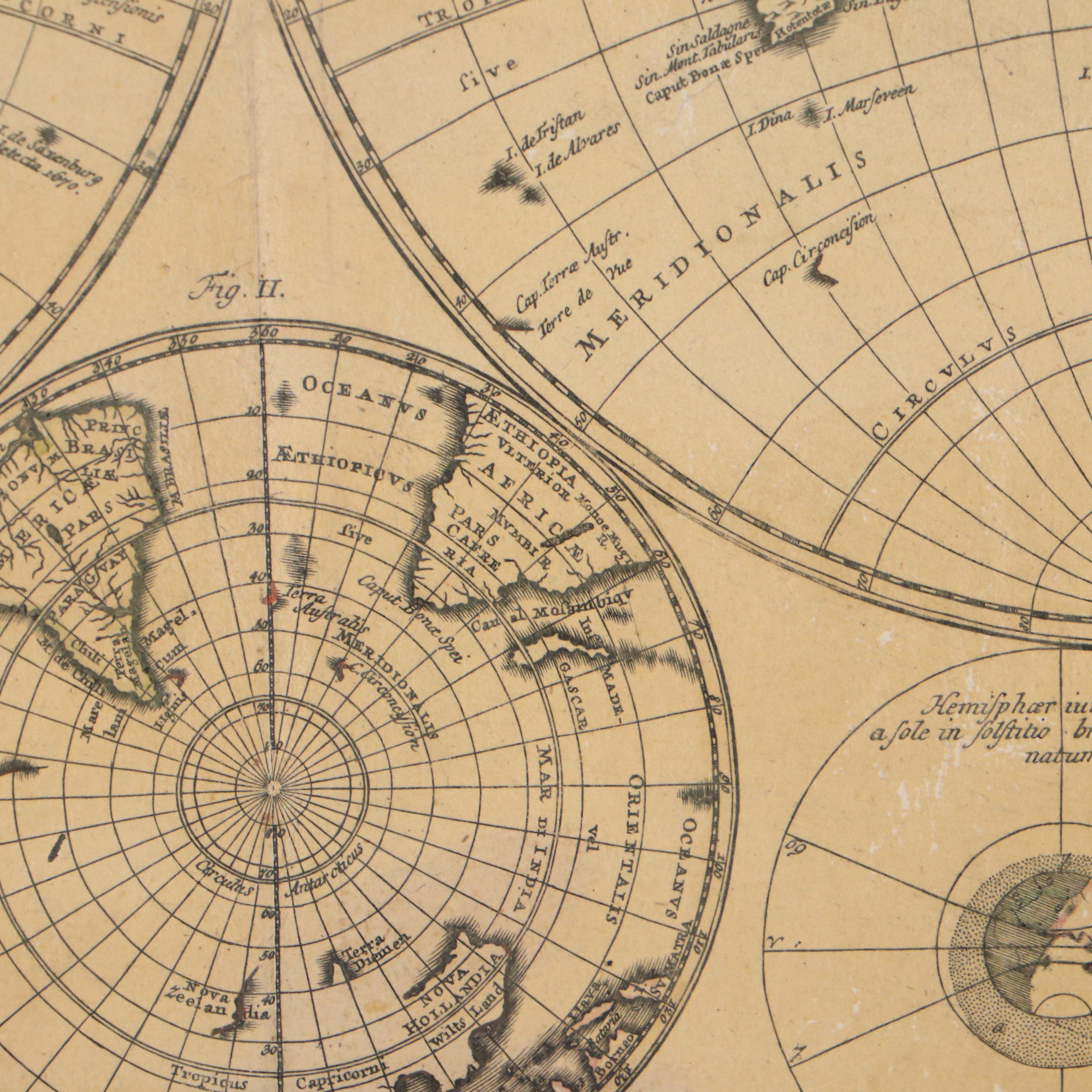 Homann Heirs Hand-Colored Map "Planiglobii Terrestris Mappa Universalis"
