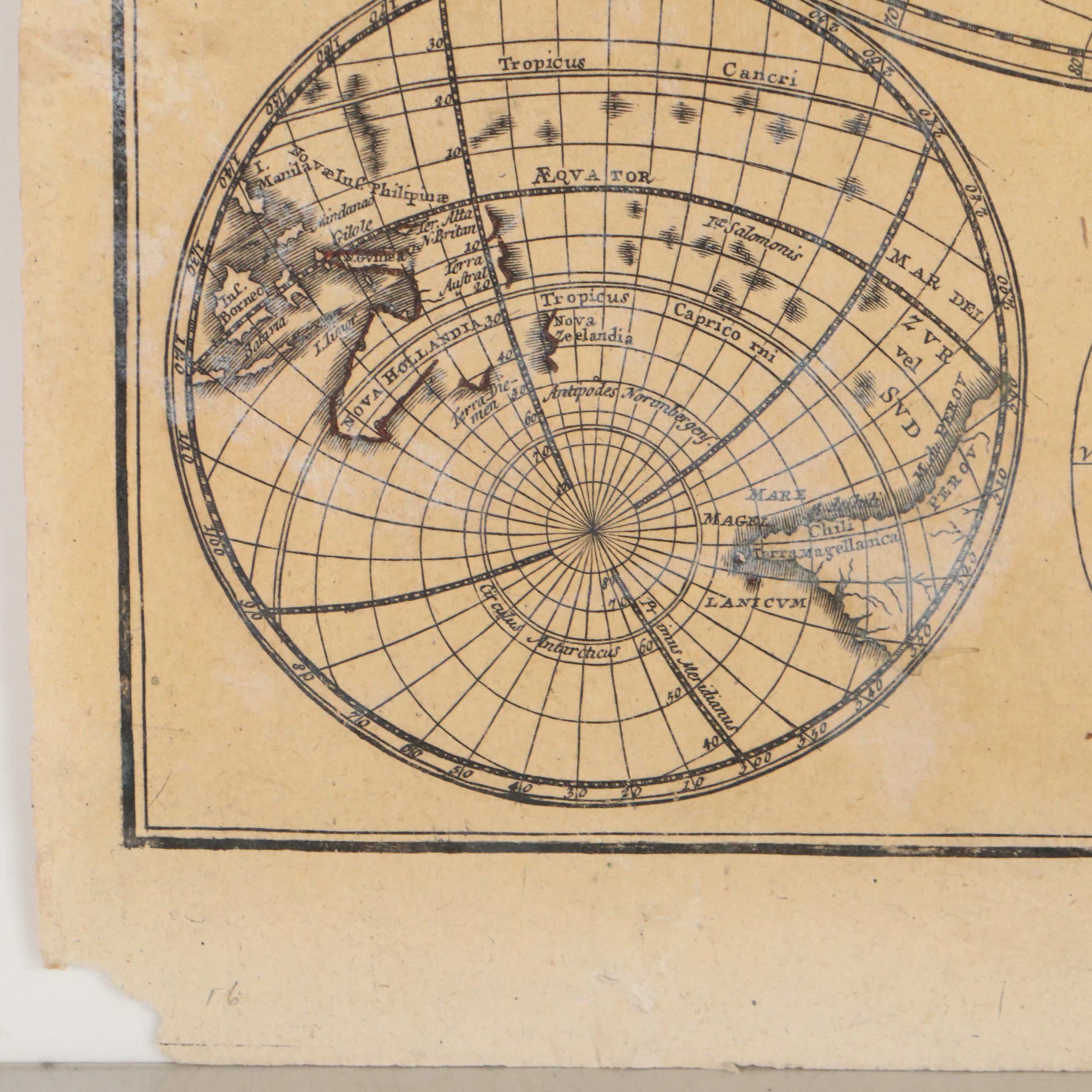 Homann Heirs Hand-Colored Map "Planiglobii Terrestris Mappa Universalis"