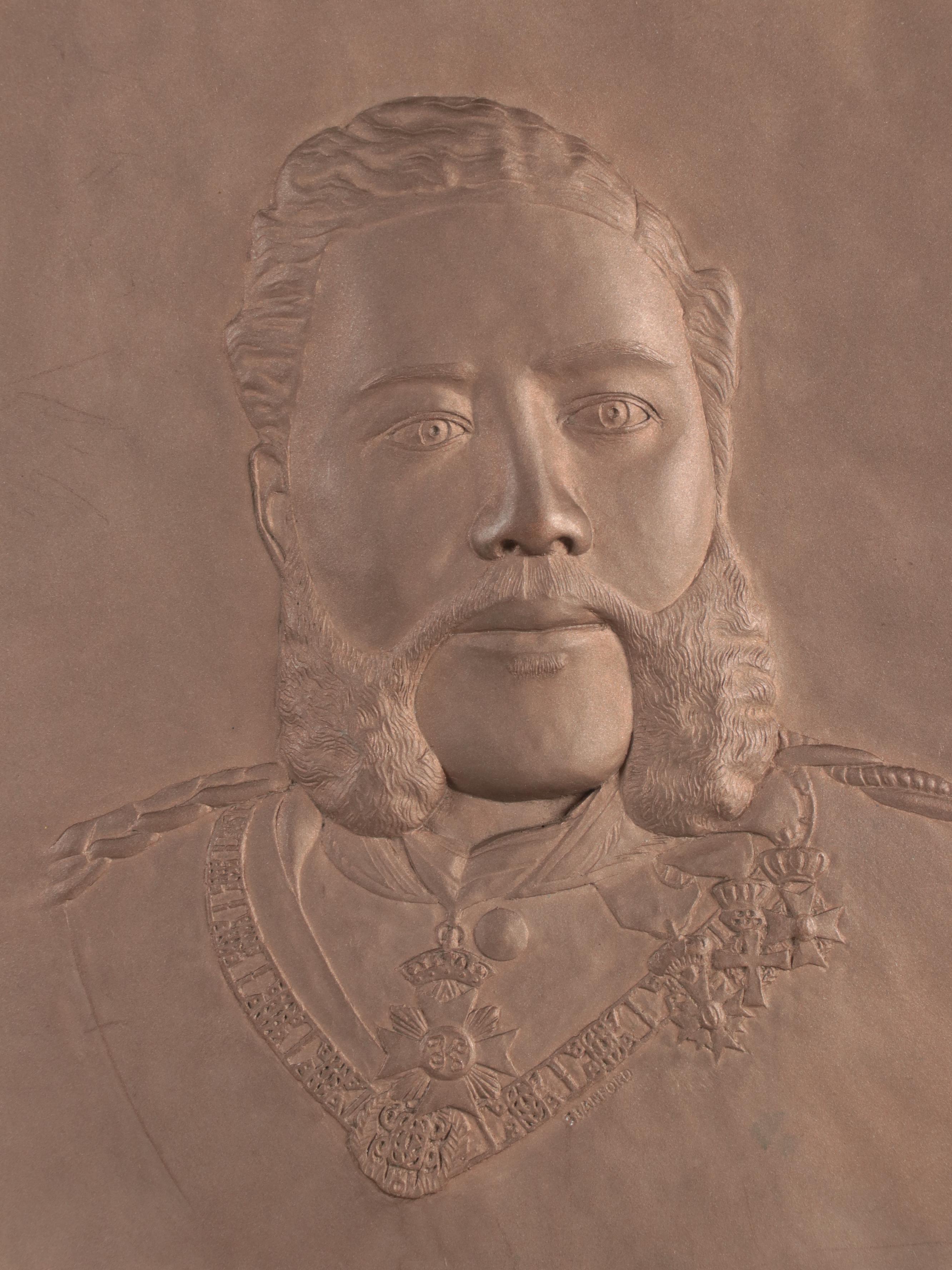 W. Bruce Stanford Bonded Bronze Relief Sculpture of Portrait, Late 20th Century