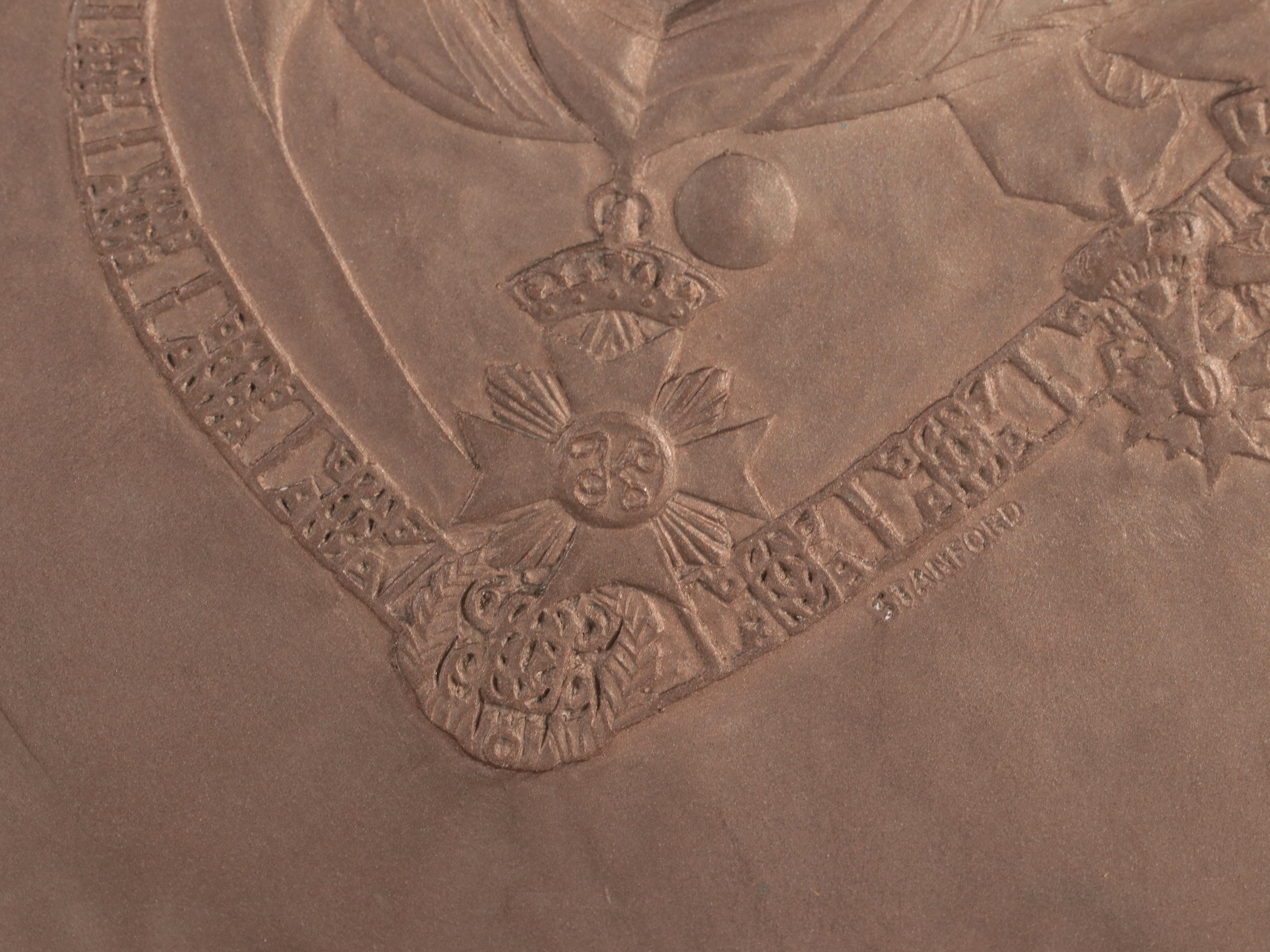 W. Bruce Stanford Bonded Bronze Relief Sculpture of Portrait, Late 20th Century