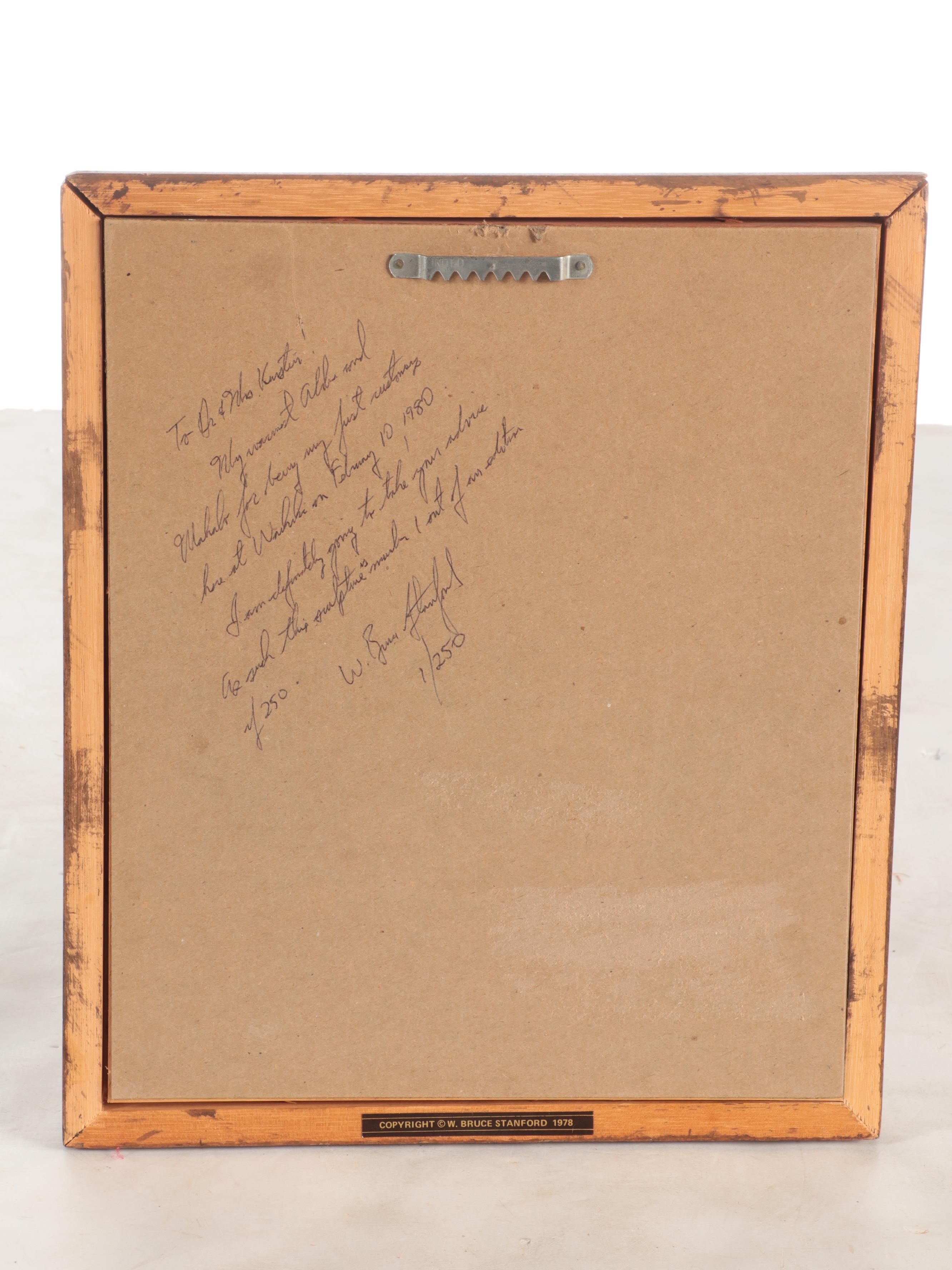 W. Bruce Stanford Bonded Bronze Relief Sculpture of Portrait, Late 20th Century