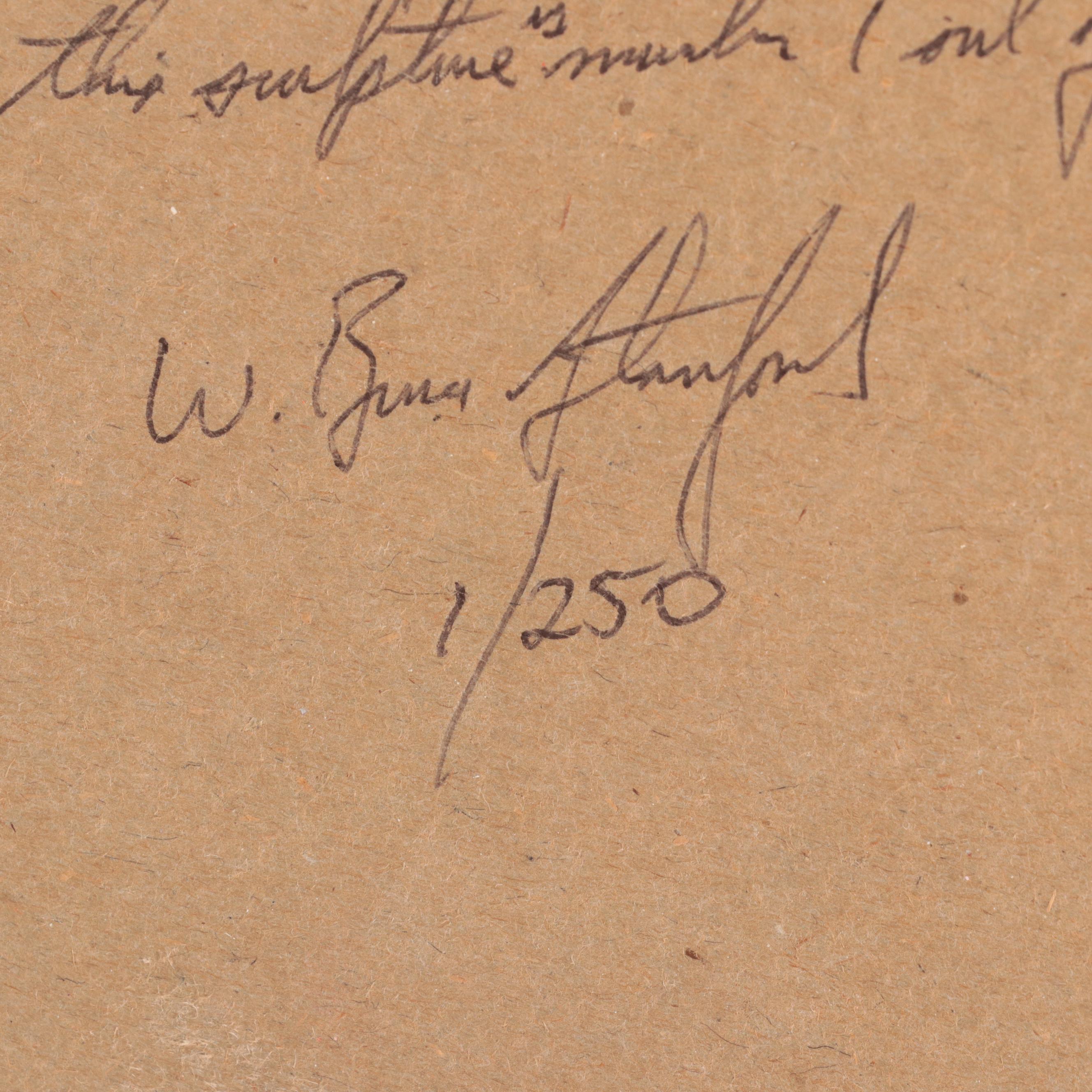 W. Bruce Stanford Bonded Bronze Relief Sculpture of Portrait, Late 20th Century