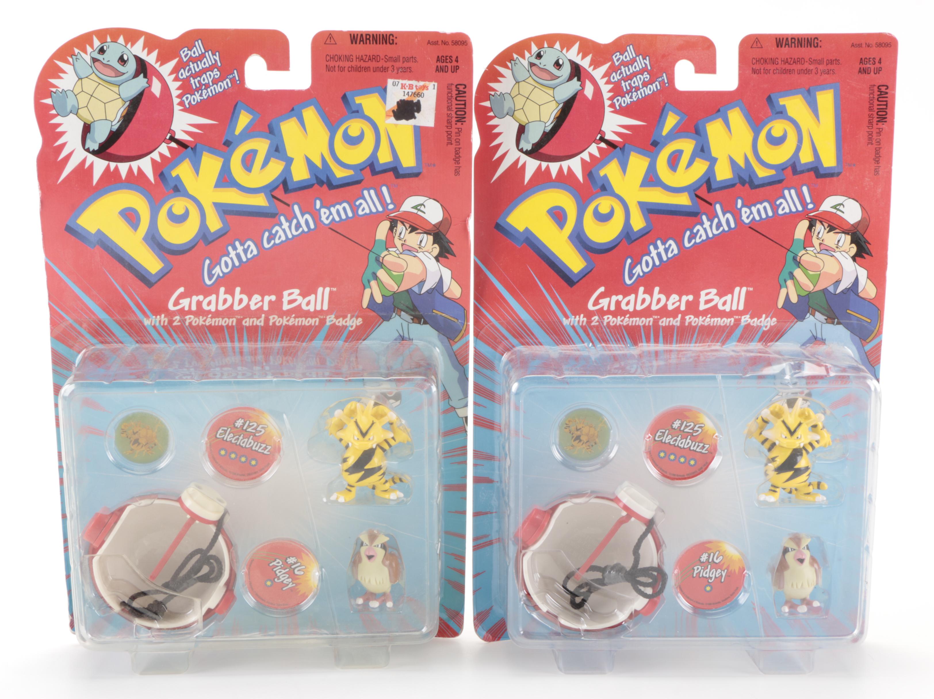 Poké Ball Blaster, Grabber Ball and Other Pokémon Figures from Hasbro, 1999