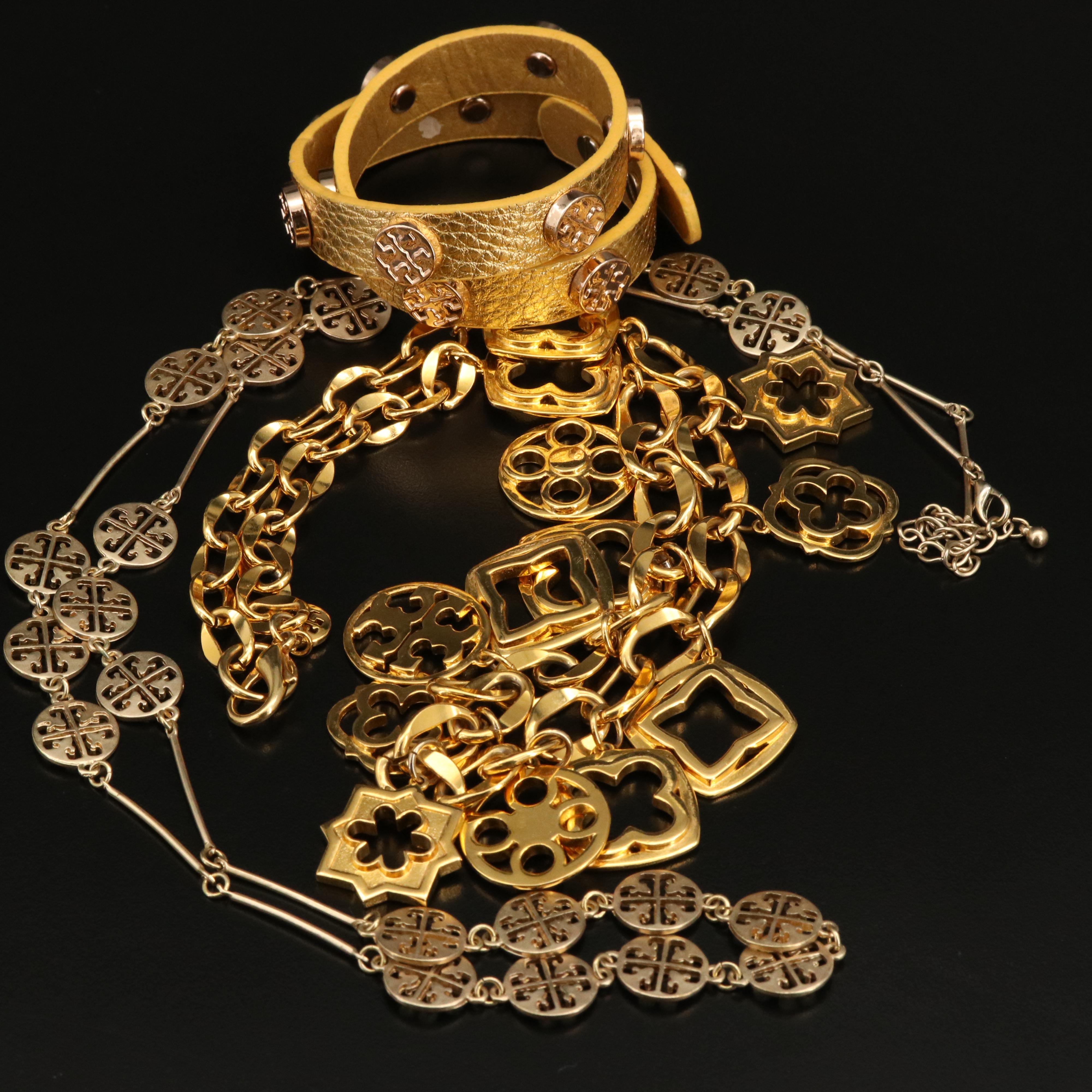 Tory Burch Chain Necklaces and Wrap Bracelet