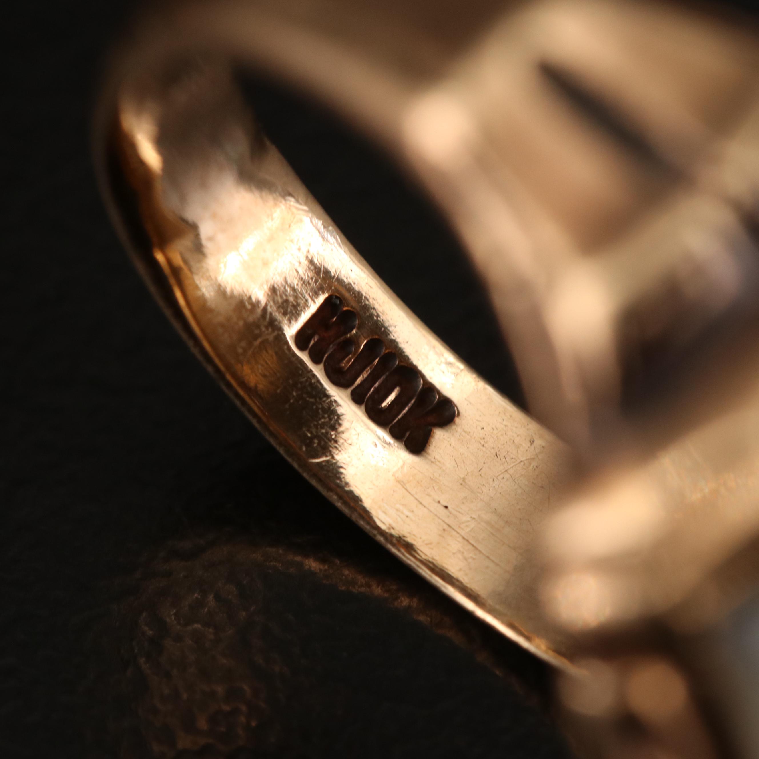 10K Ruby and Mother of Pearl Class Rings with Enamel Accents