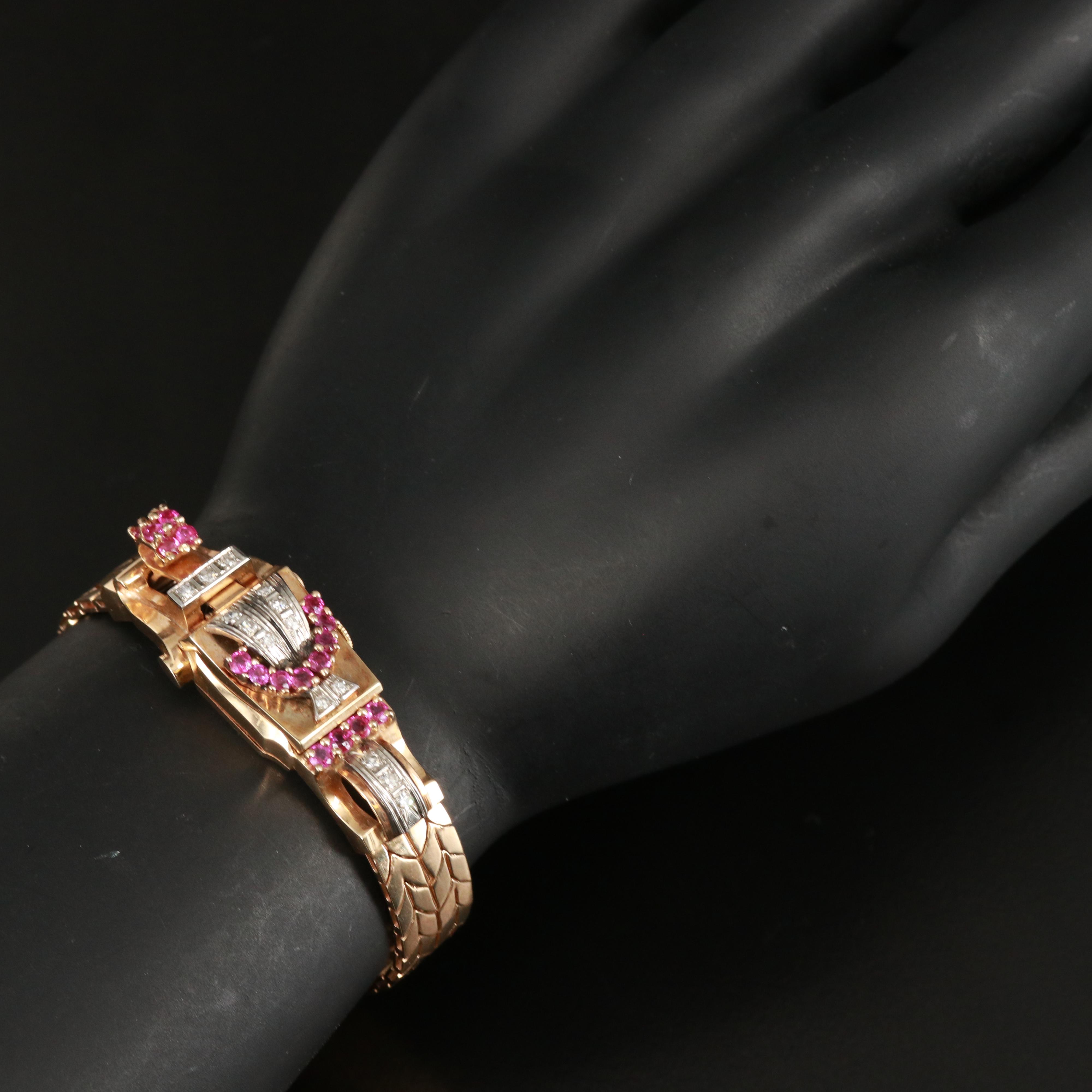 14K Gotham Diamond and Ruby Covered Hidden Dial Watch