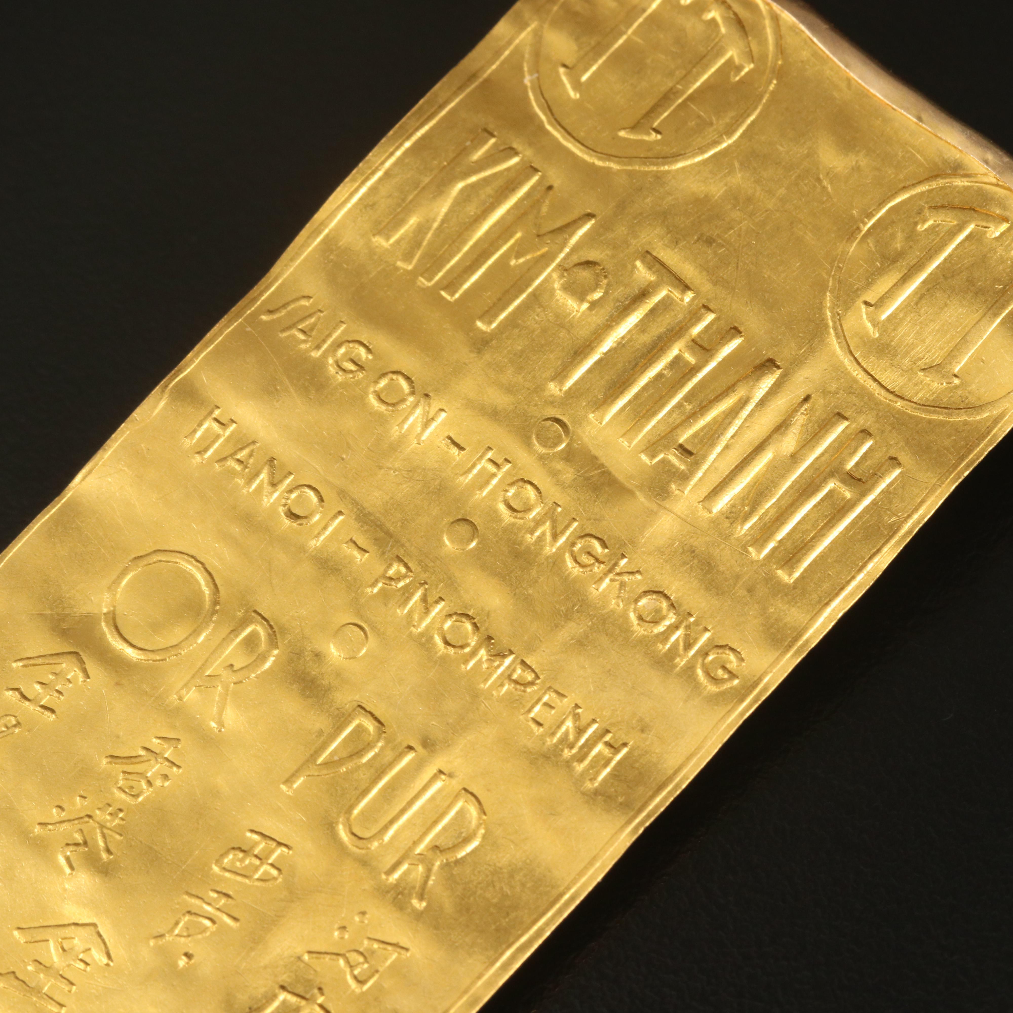 Vietnamese .9999 Pure Gold Bar with 18K Pendant Frame