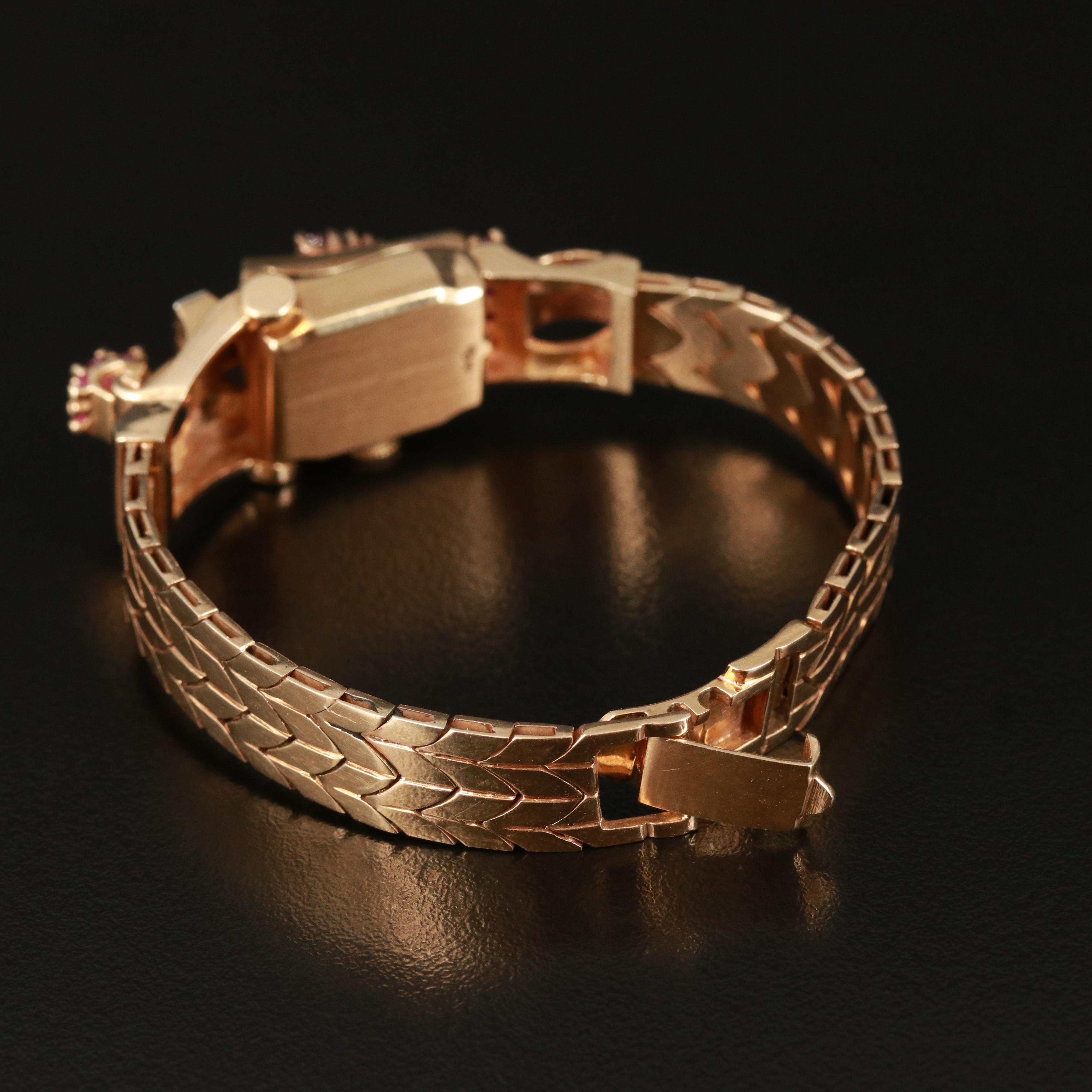 14K Gotham Diamond and Ruby Covered Hidden Dial Watch