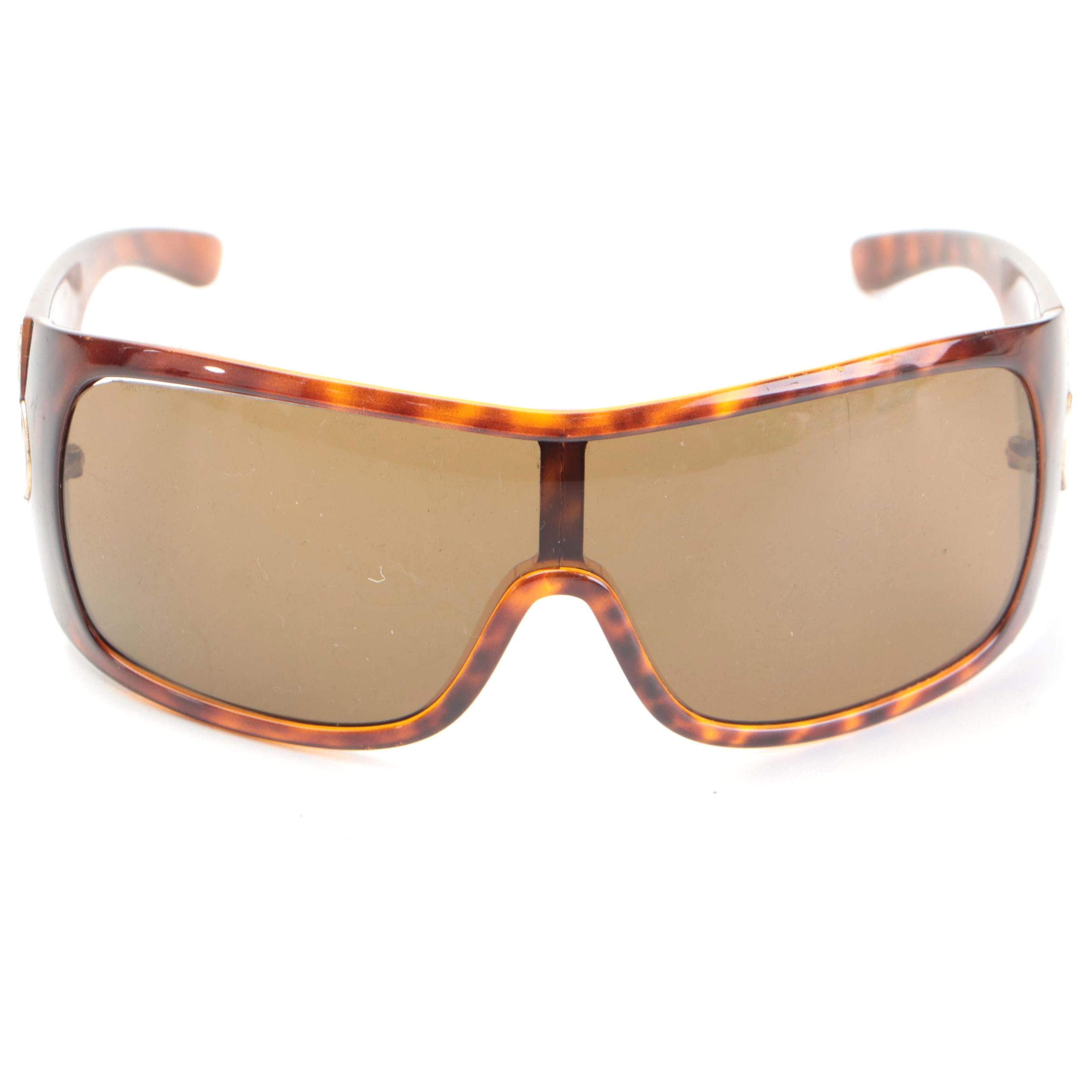 Prada SPR 04H Wrap Sunglasses in Carey Brown with Case