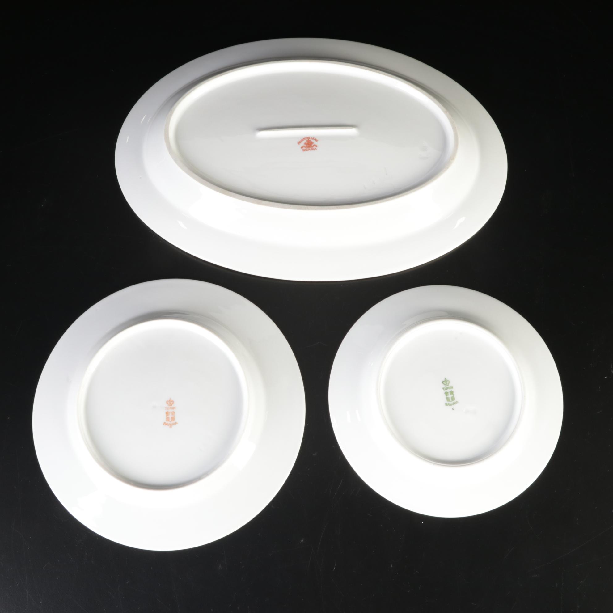 Turin Bavaria Gold Rimmed Porcelain Dinnerware, Mid-20th Century