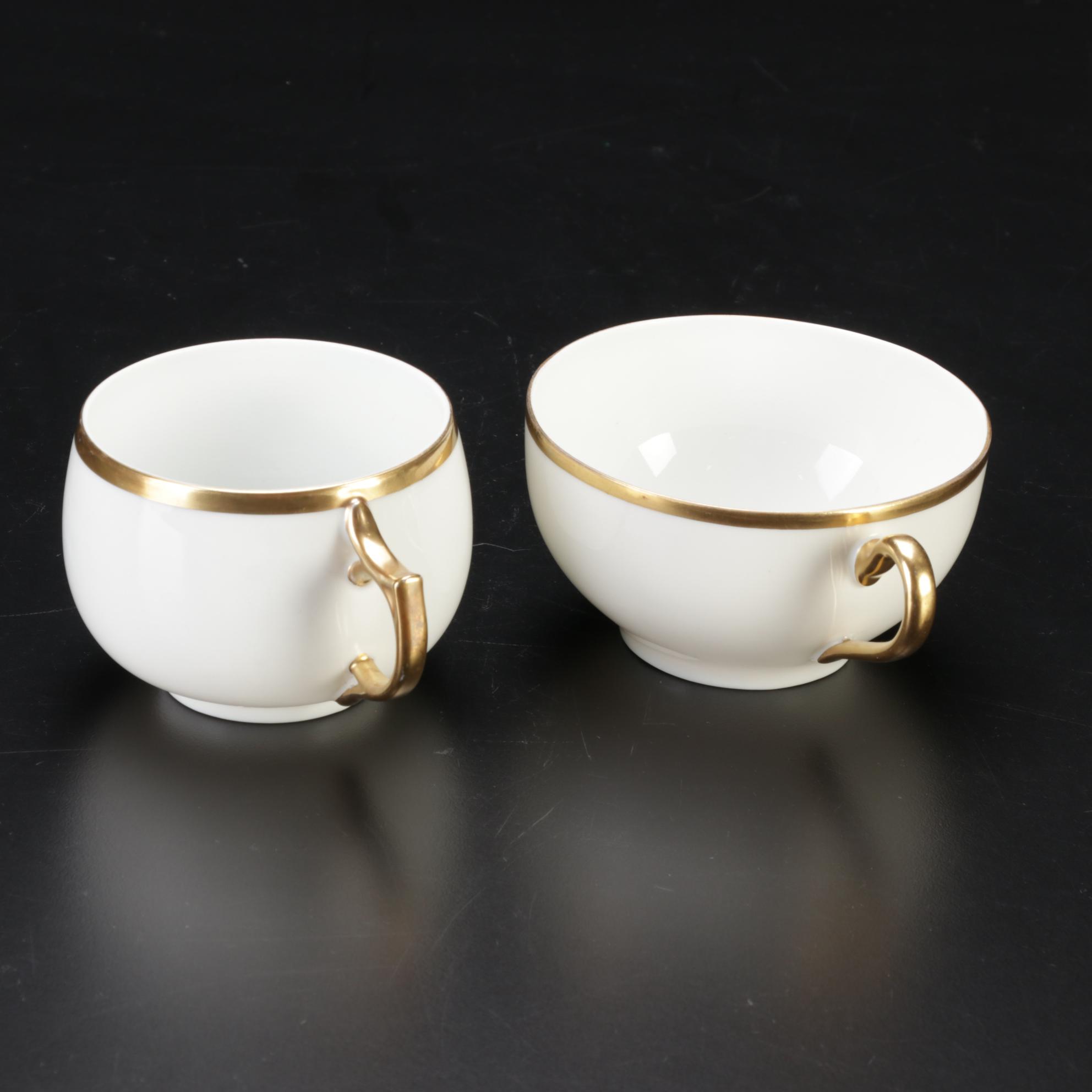 Turin Bavaria Gold Rimmed Porcelain Dinnerware, Mid-20th Century