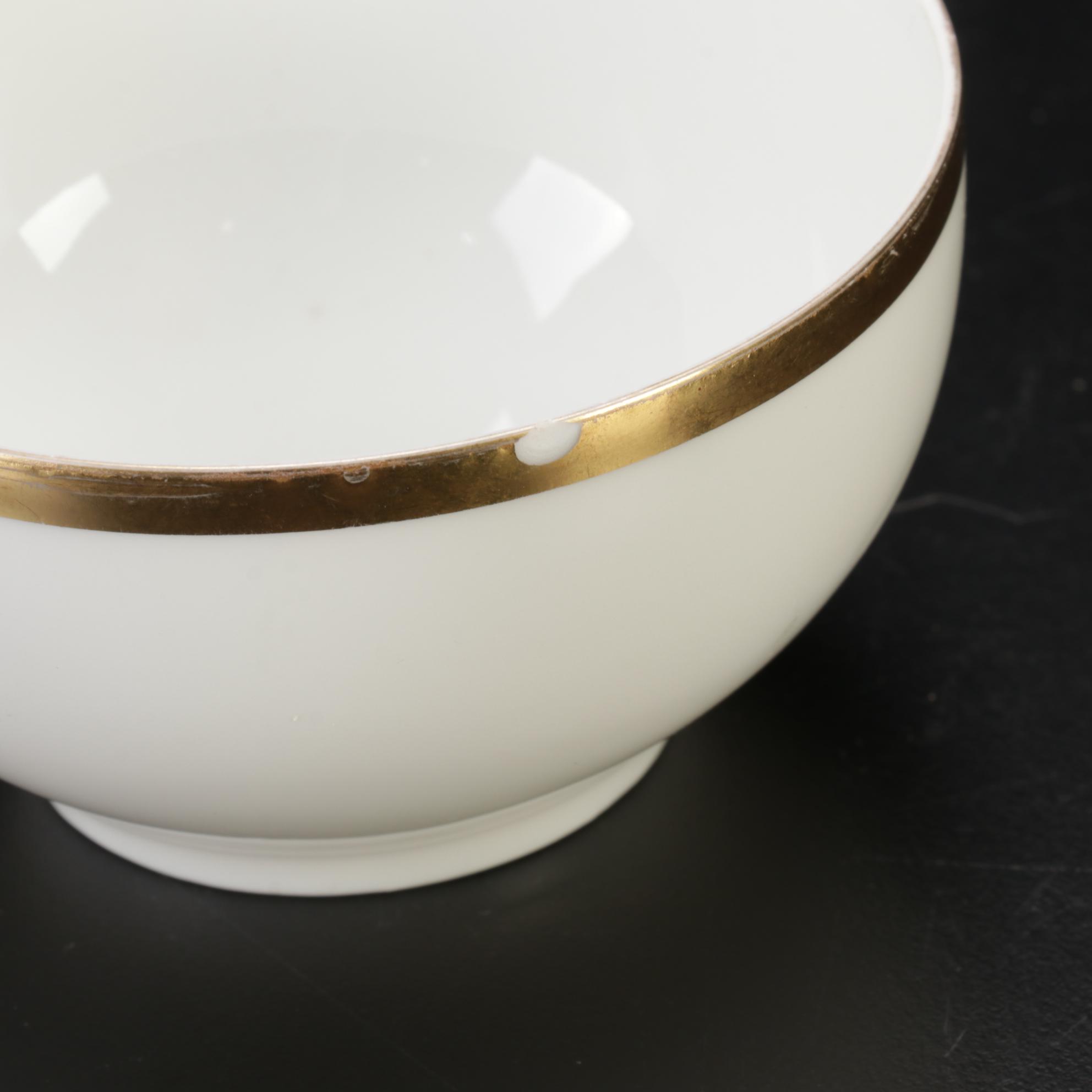 Turin Bavaria Gold Rimmed Porcelain Dinnerware, Mid-20th Century