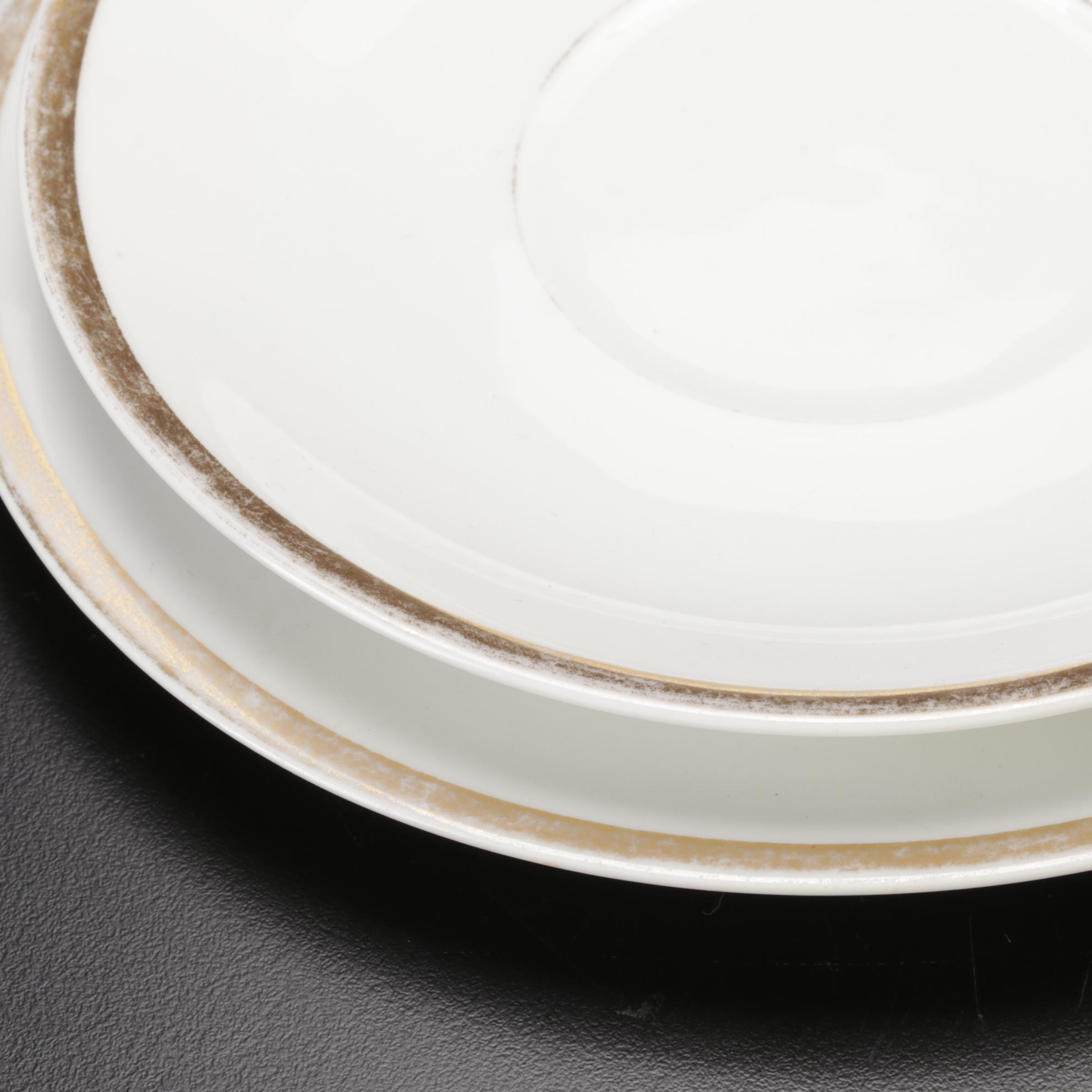 Turin Bavaria Gold Rimmed Porcelain Dinnerware, Mid-20th Century