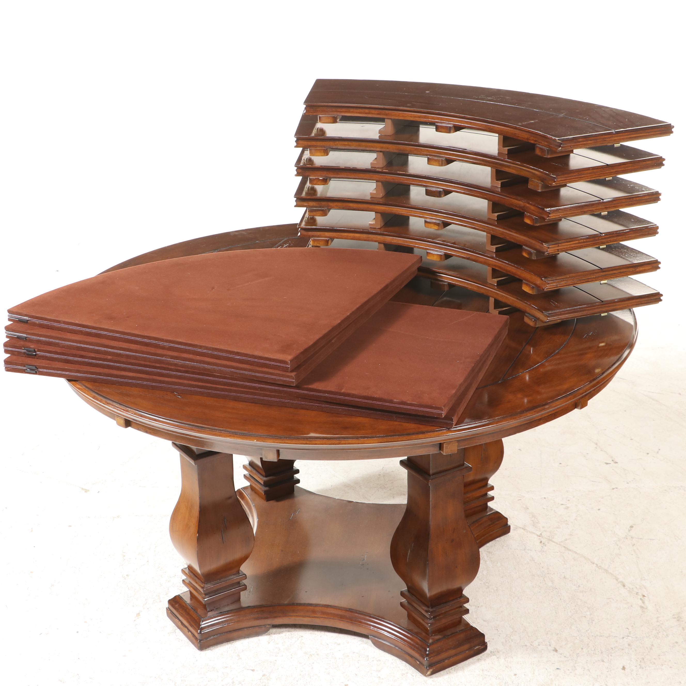 Fremarc Designs, Radial-Leafed Dining Table and Eight Upholstered Chairs