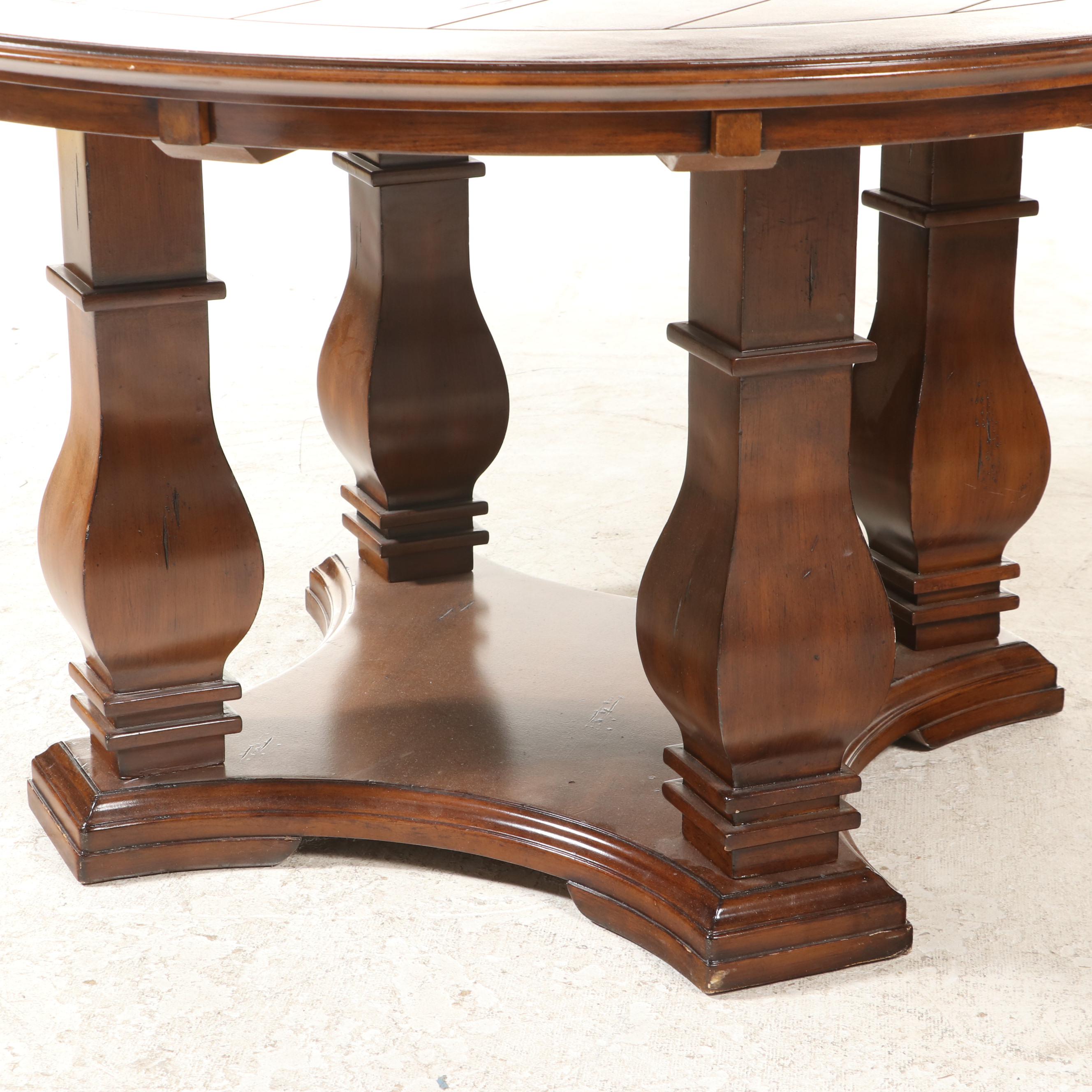 Fremarc Designs, Radial-Leafed Dining Table and Eight Upholstered Chairs