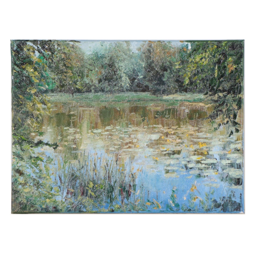 Garncarek Aleksander Landscape Oil Painting "W Parku," 2021