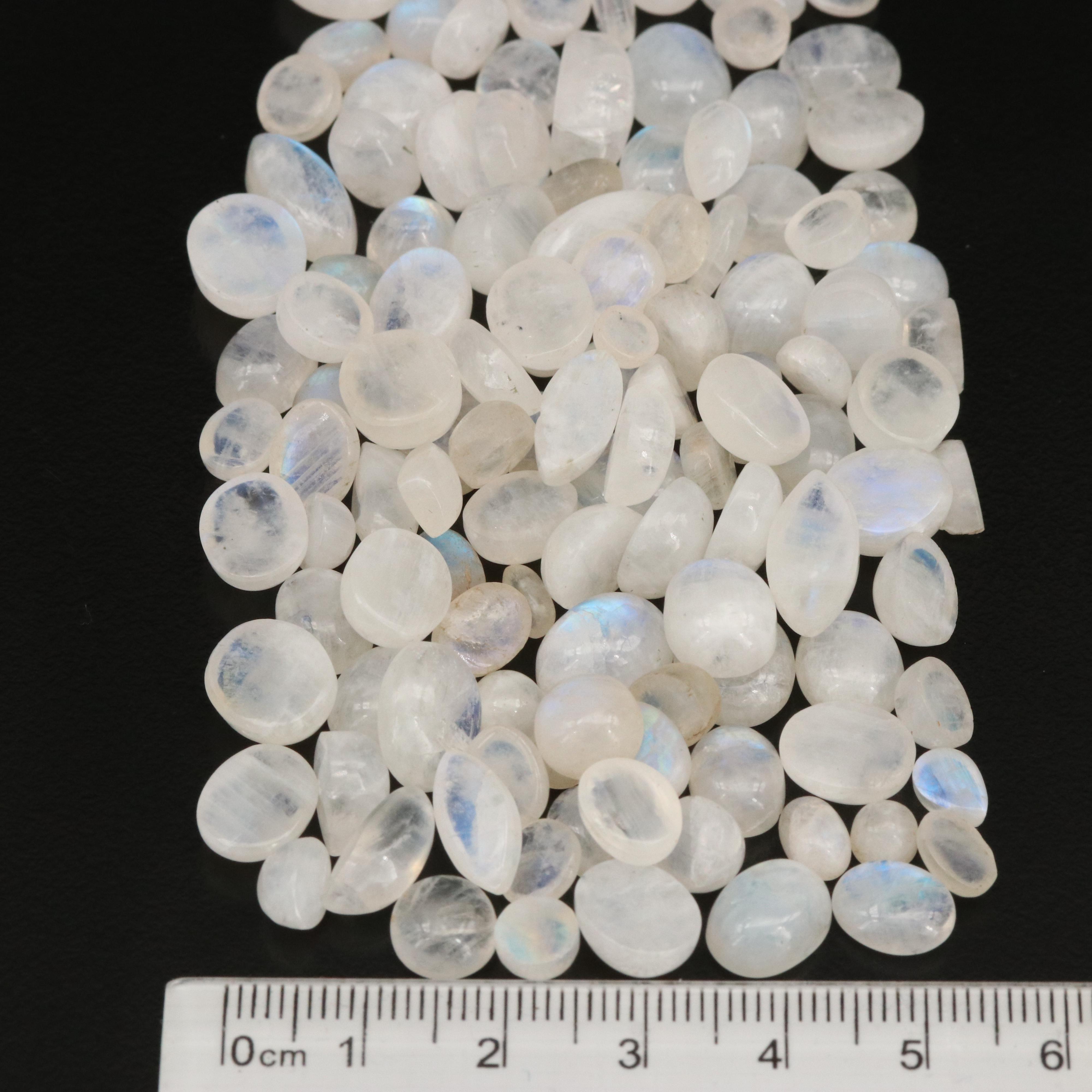 Loose Mixed Rainbow Moonstone Cabochons