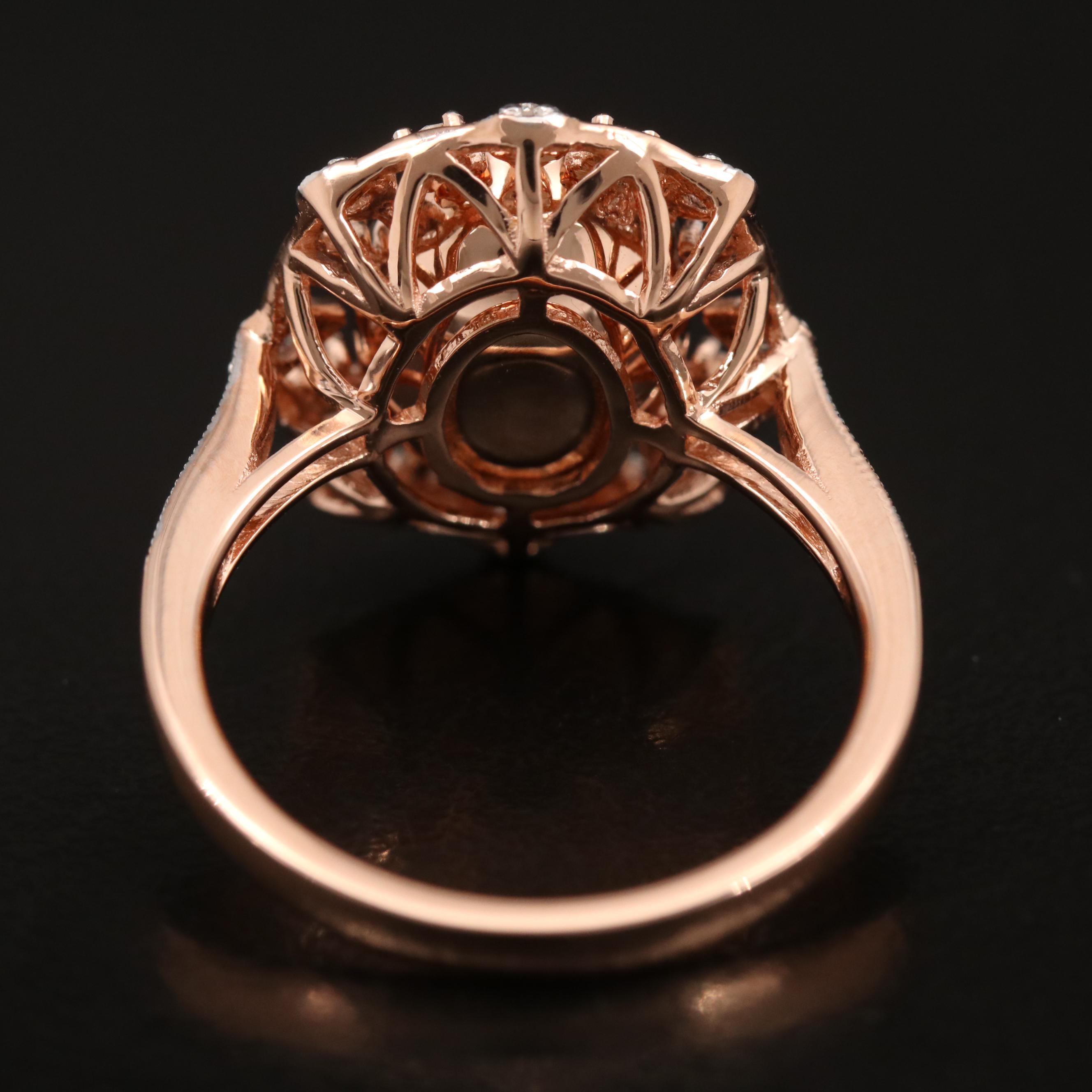 Oscar Friedman 14K Rose Gold Morganite and Diamond Ring