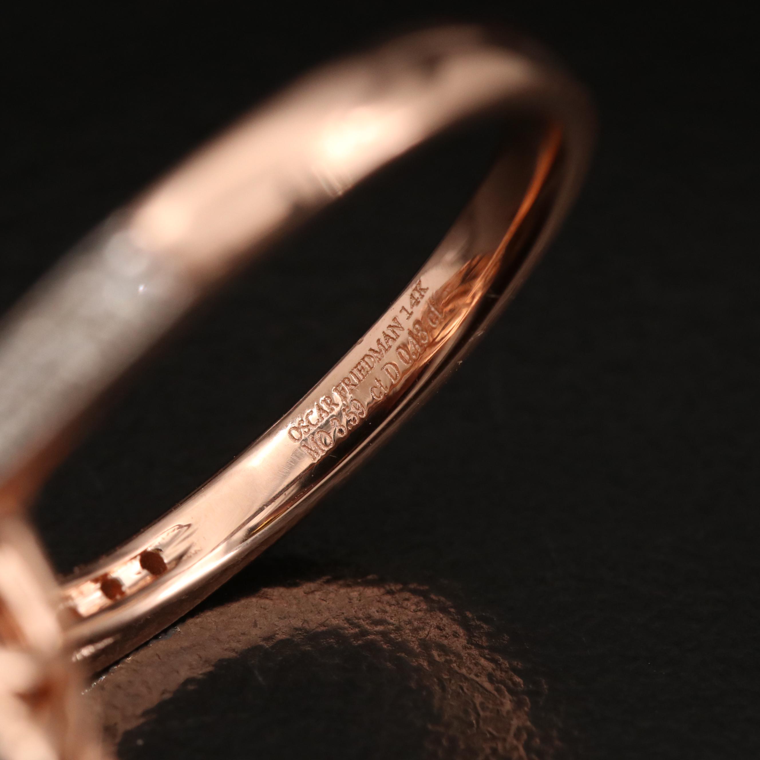 Oscar Friedman 14K Rose Gold Morganite and Diamond Ring