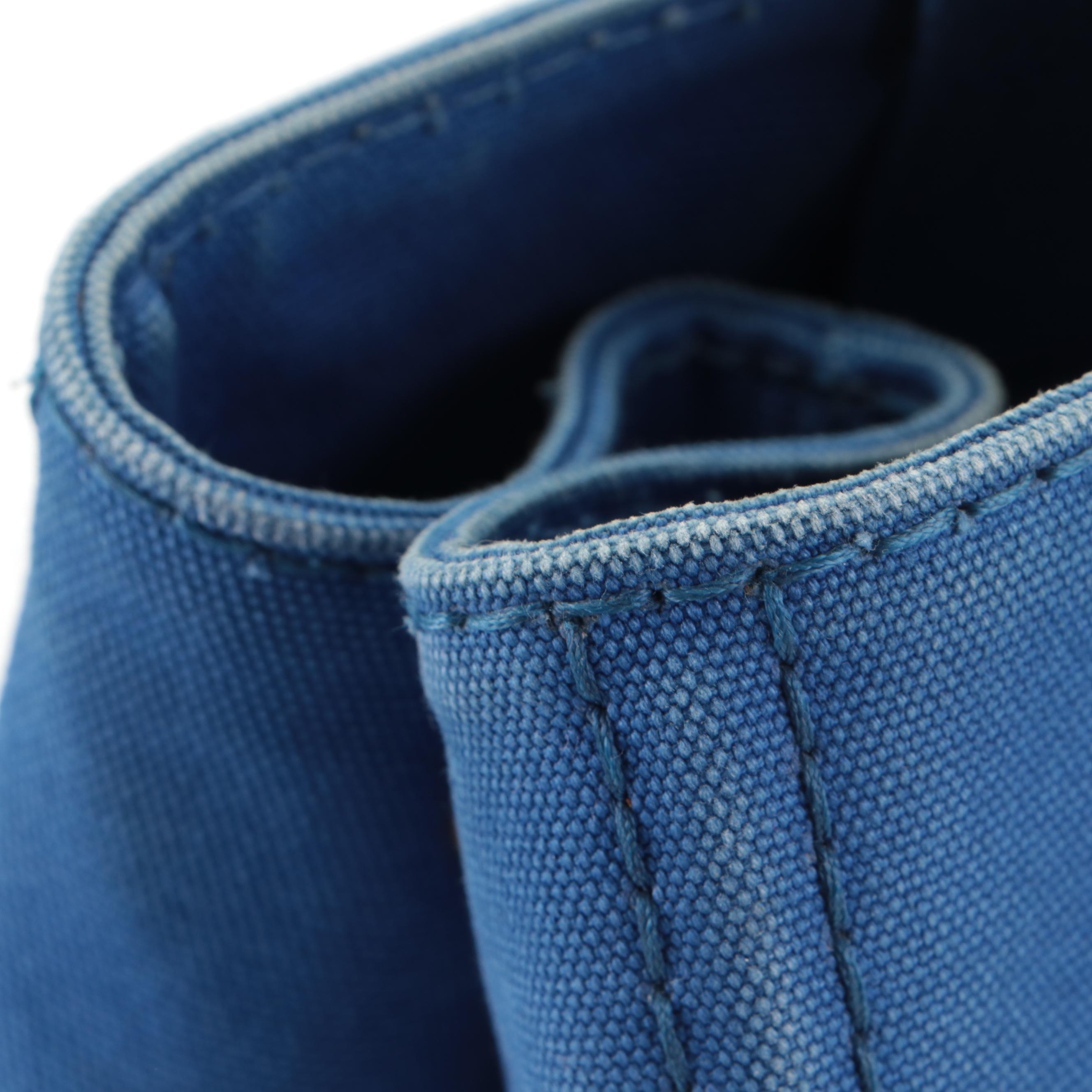 Prada Canapa Canvas Logo-Print Medium Tote Bag in Blue