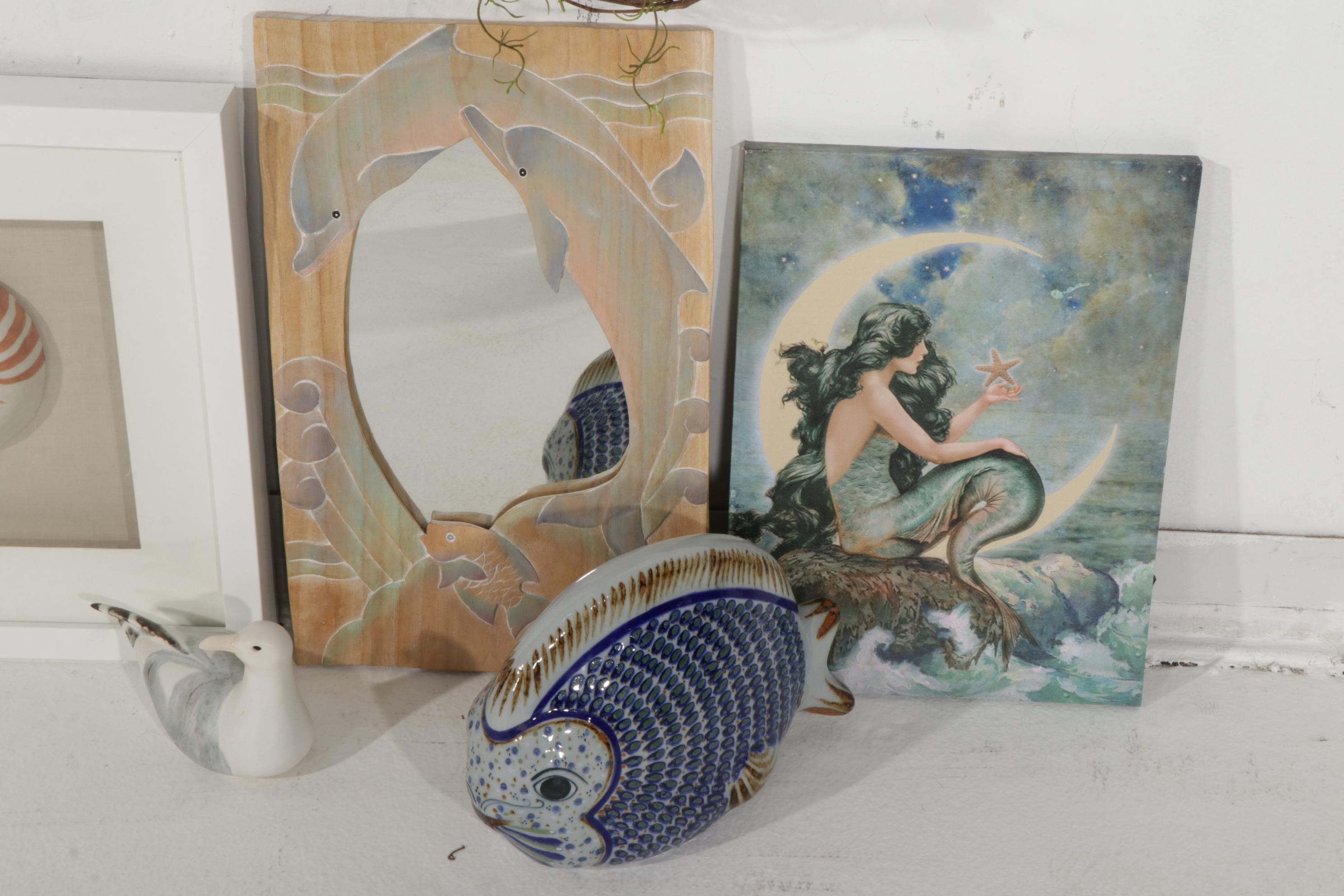 Handcrafted Basket Wreath with Other Nautical Themed Decor