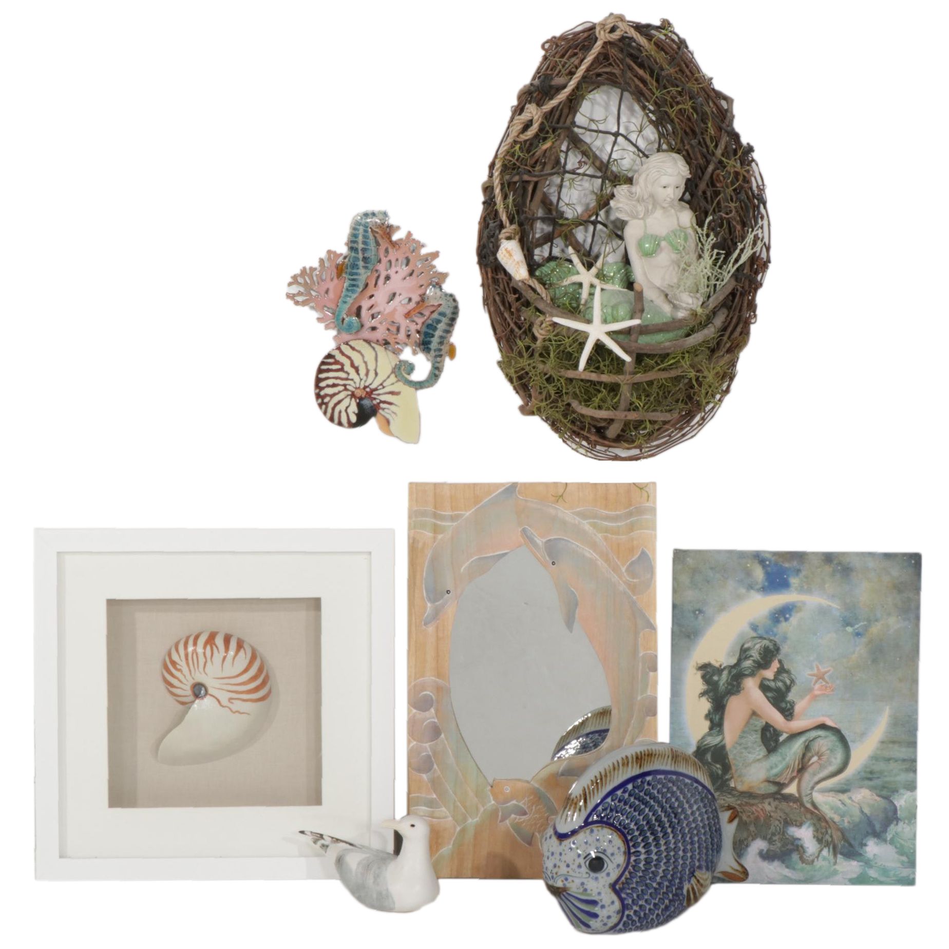 Handcrafted Basket Wreath with Other Nautical Themed Decor