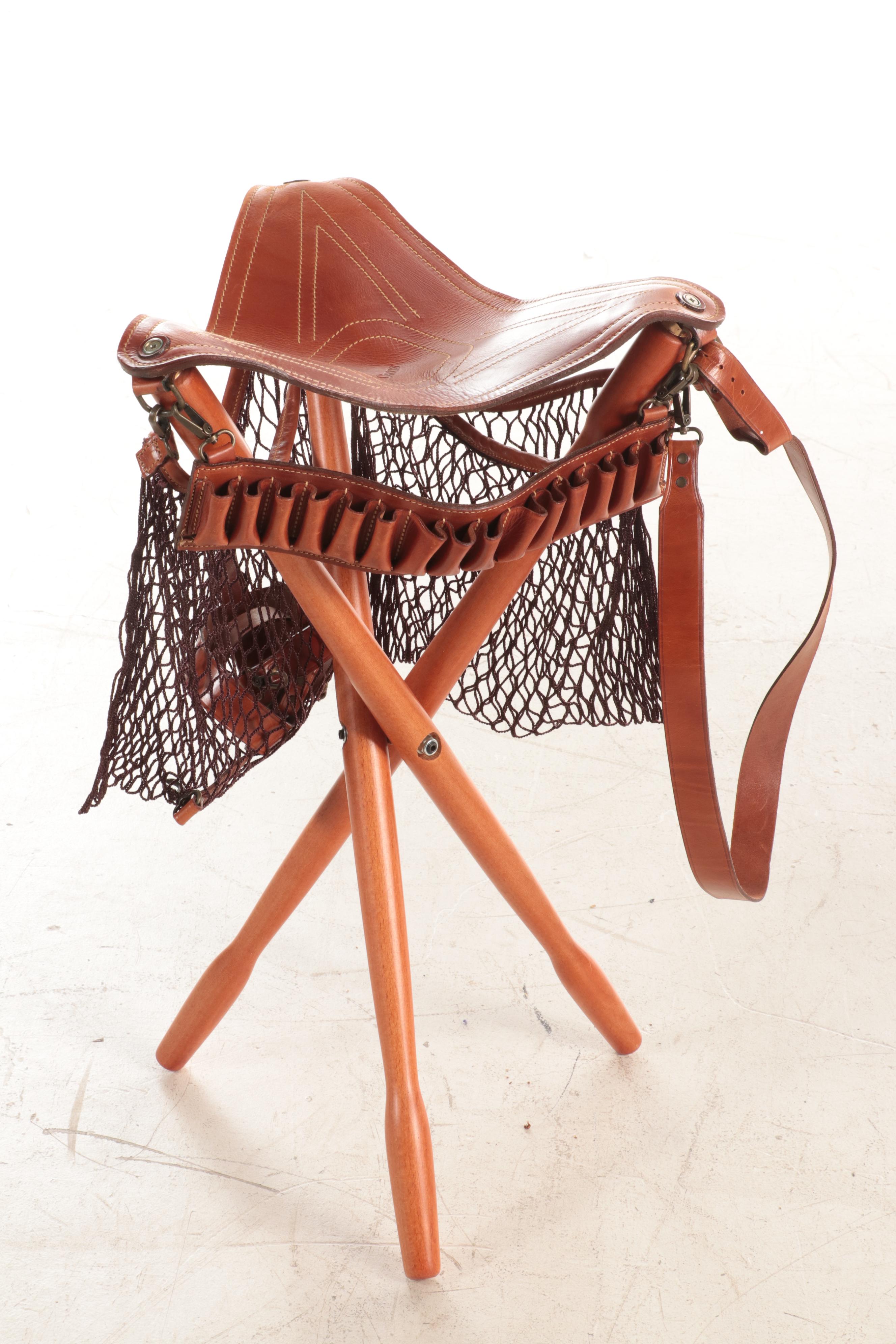 Orvis Folding Wood and Leather Fishing or Camp Chair