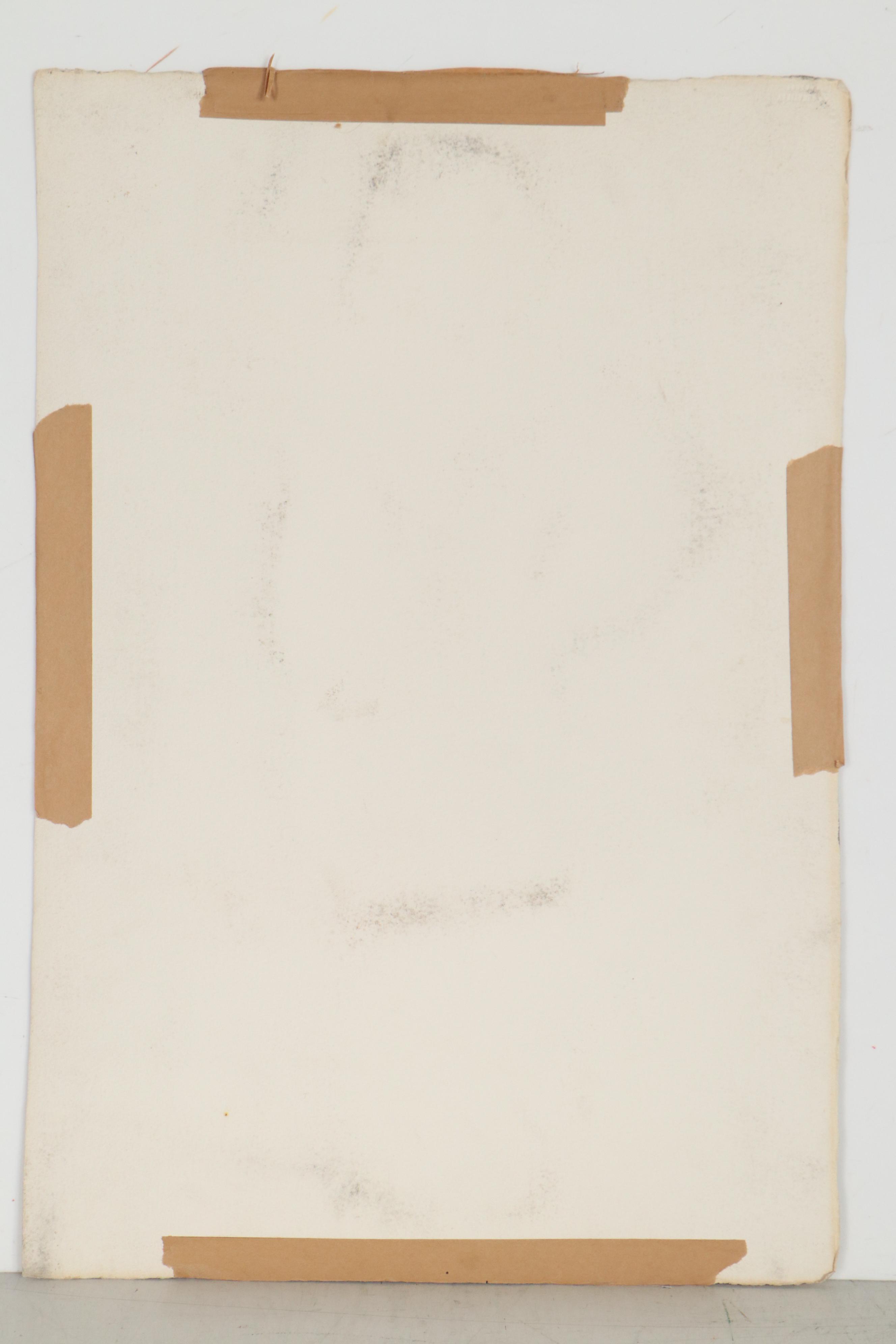 Edmond J. Fitzgerald Portrait Watercolor Painting of Young Woman