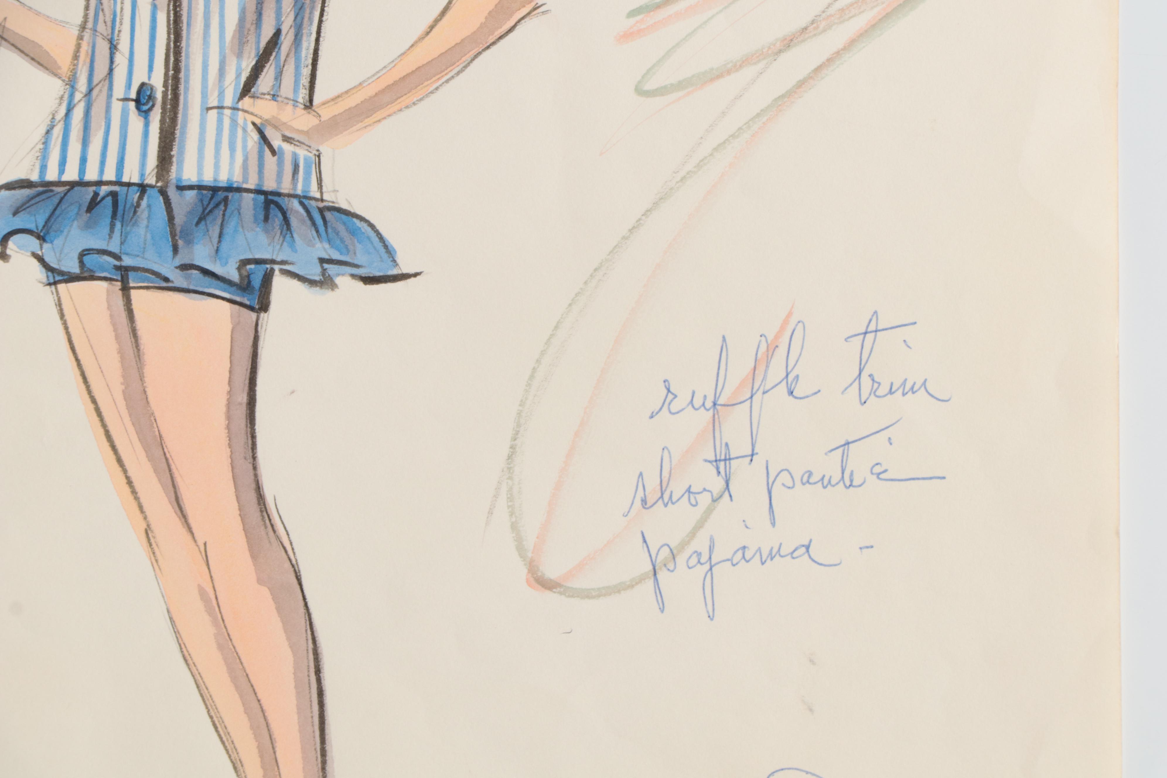 Grace Sprague Watercolor Fashion Illustration "The Daughter," 1964