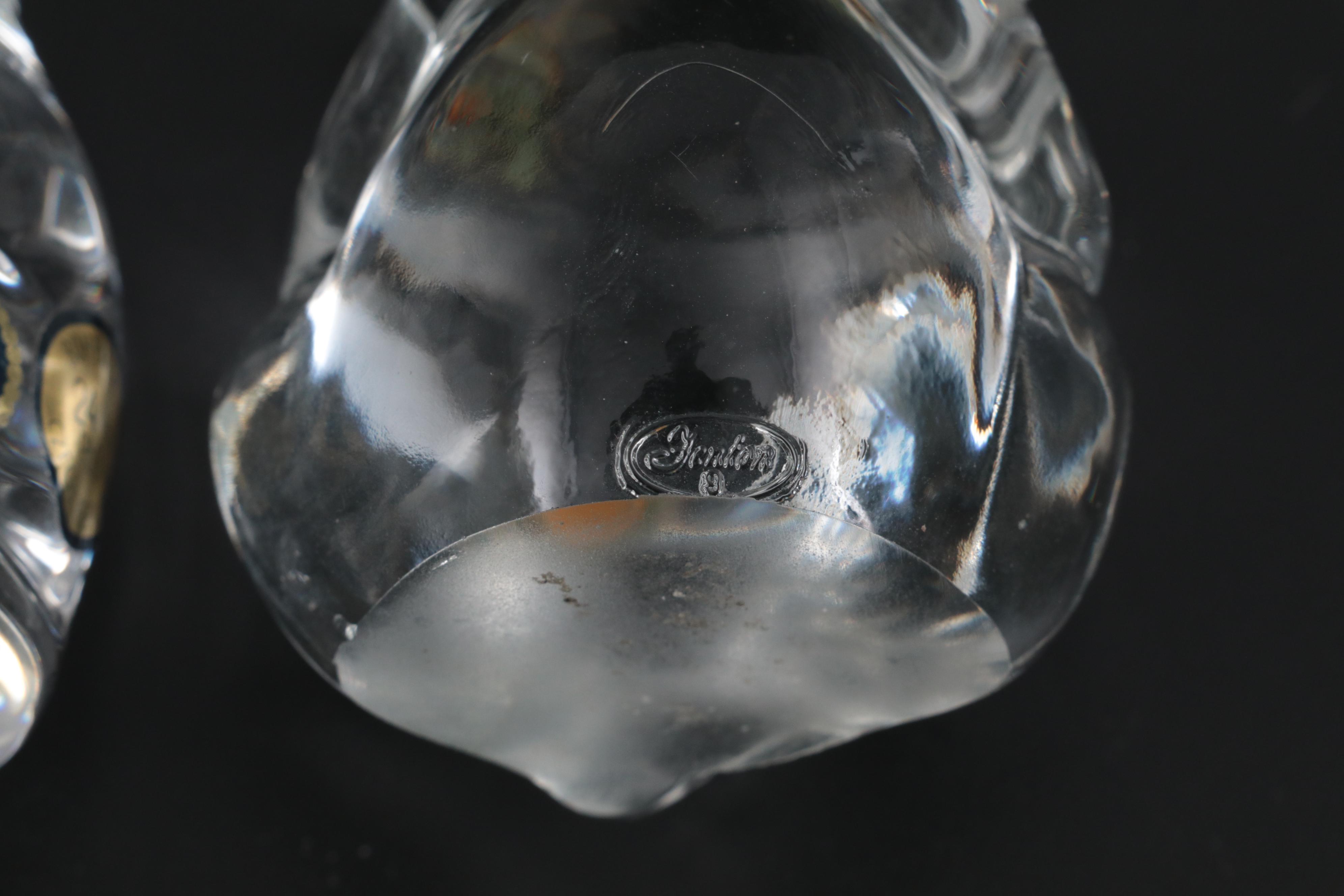 Orrefors Crystal Clown and Bear with Fenton Bear and Other Figurines