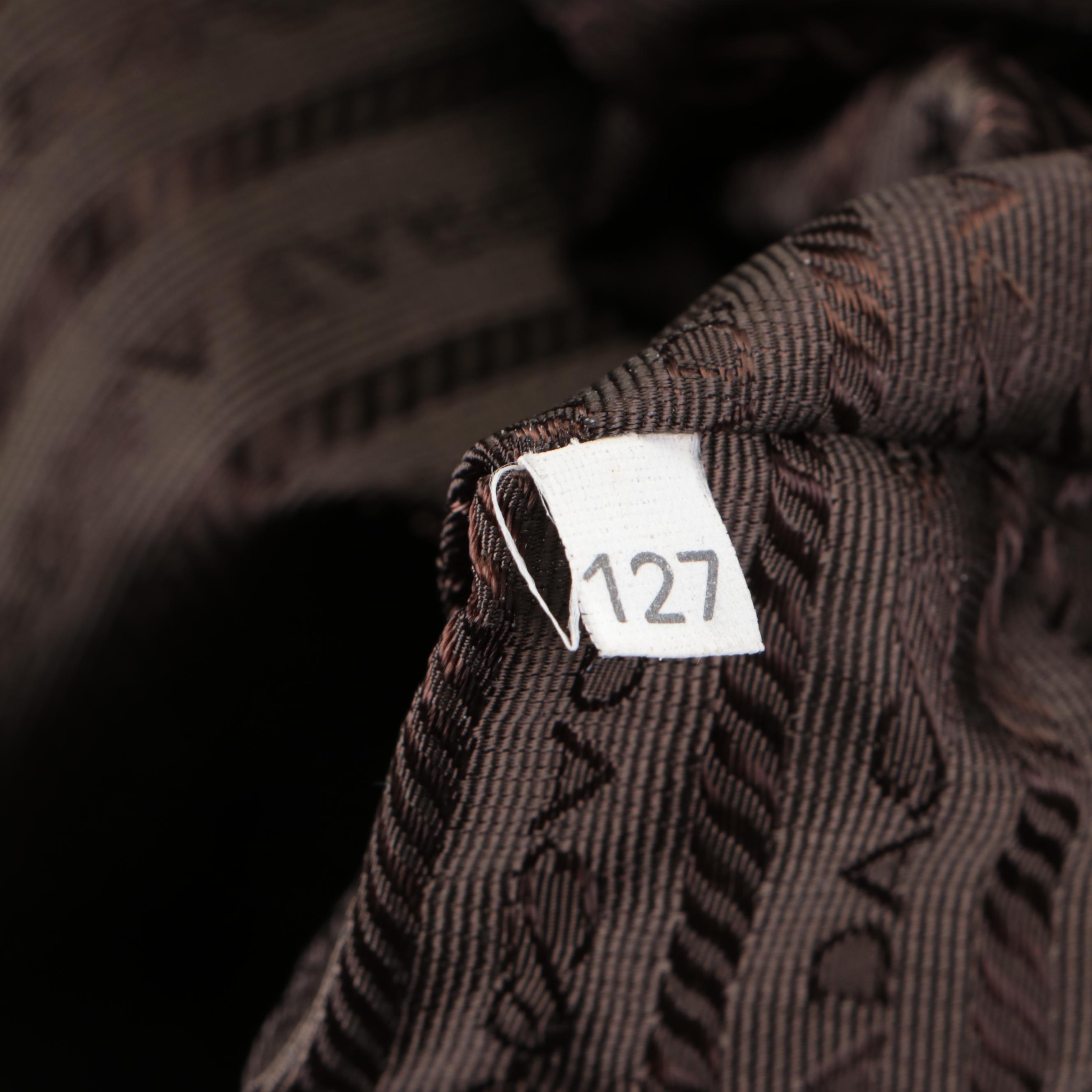 Prada Duffle Travel Bag in Dark Brown Nylon Tessuto and Saffiano Leather