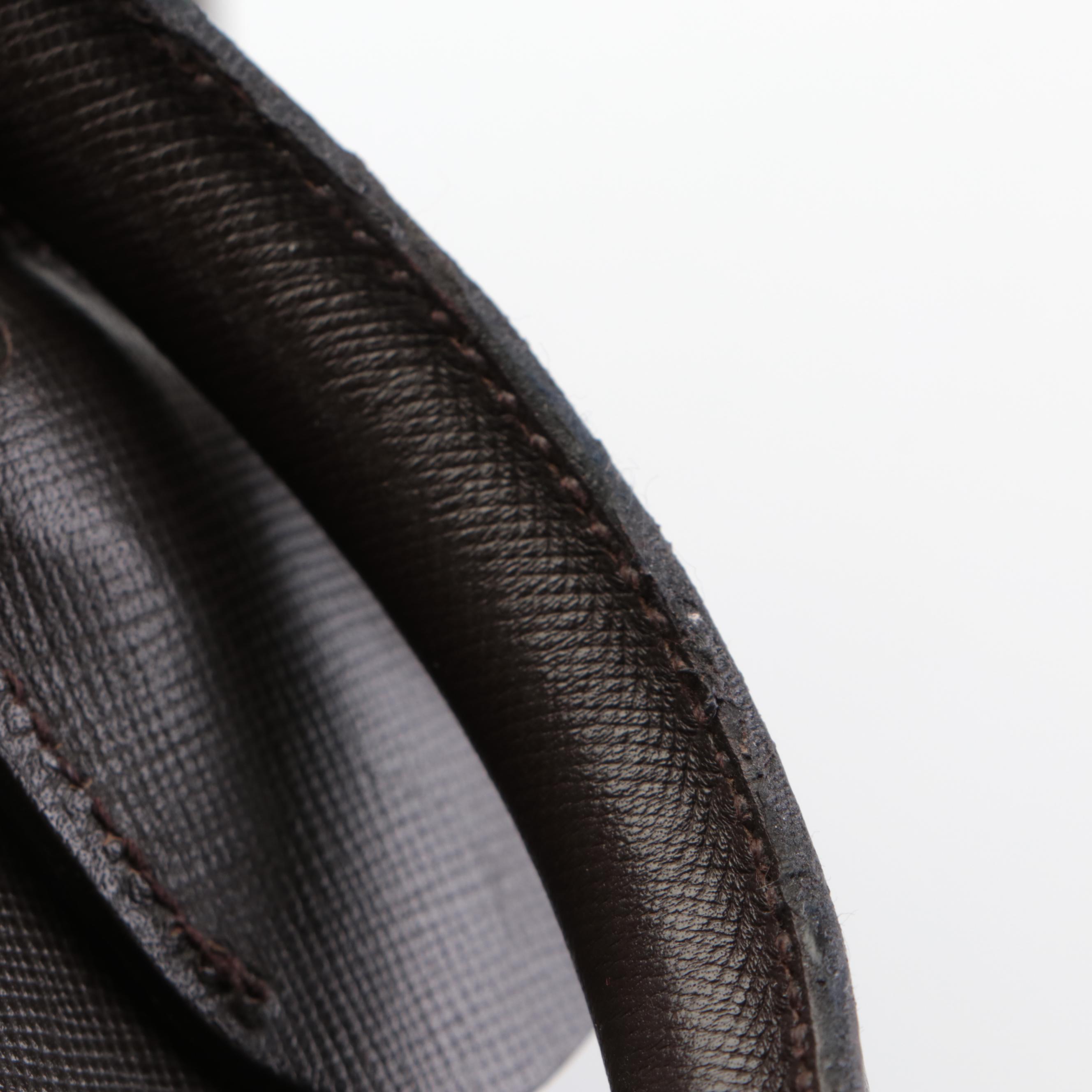 Prada Duffle Travel Bag in Dark Brown Nylon Tessuto and Saffiano Leather