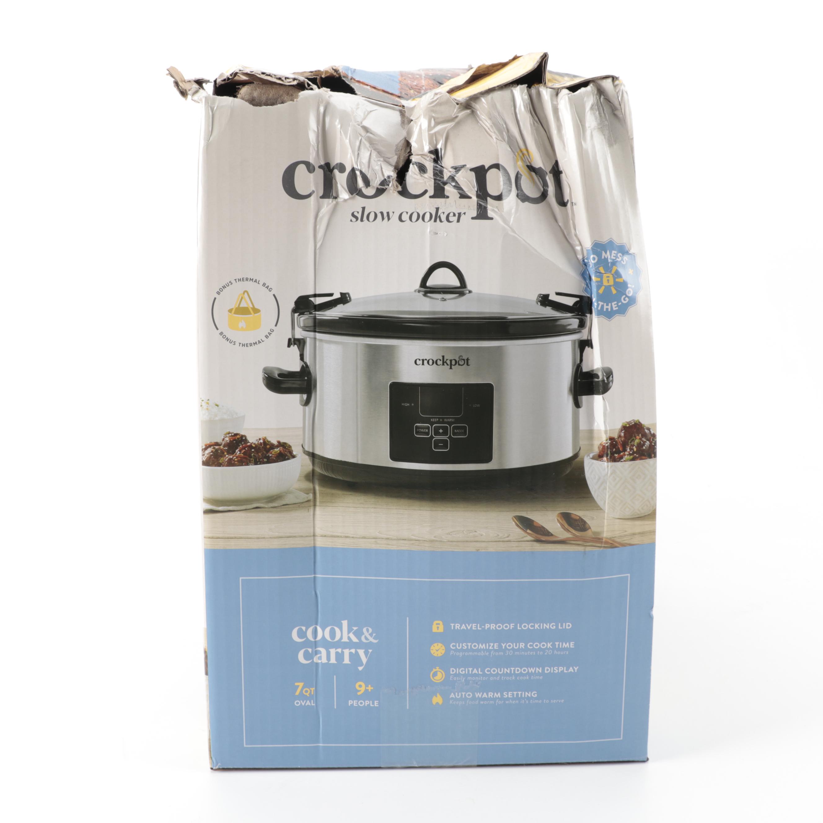 Crock-Pot 7 Qt Cook & Carry™ with Member's Mark Blue Ceramic Bakeware Set