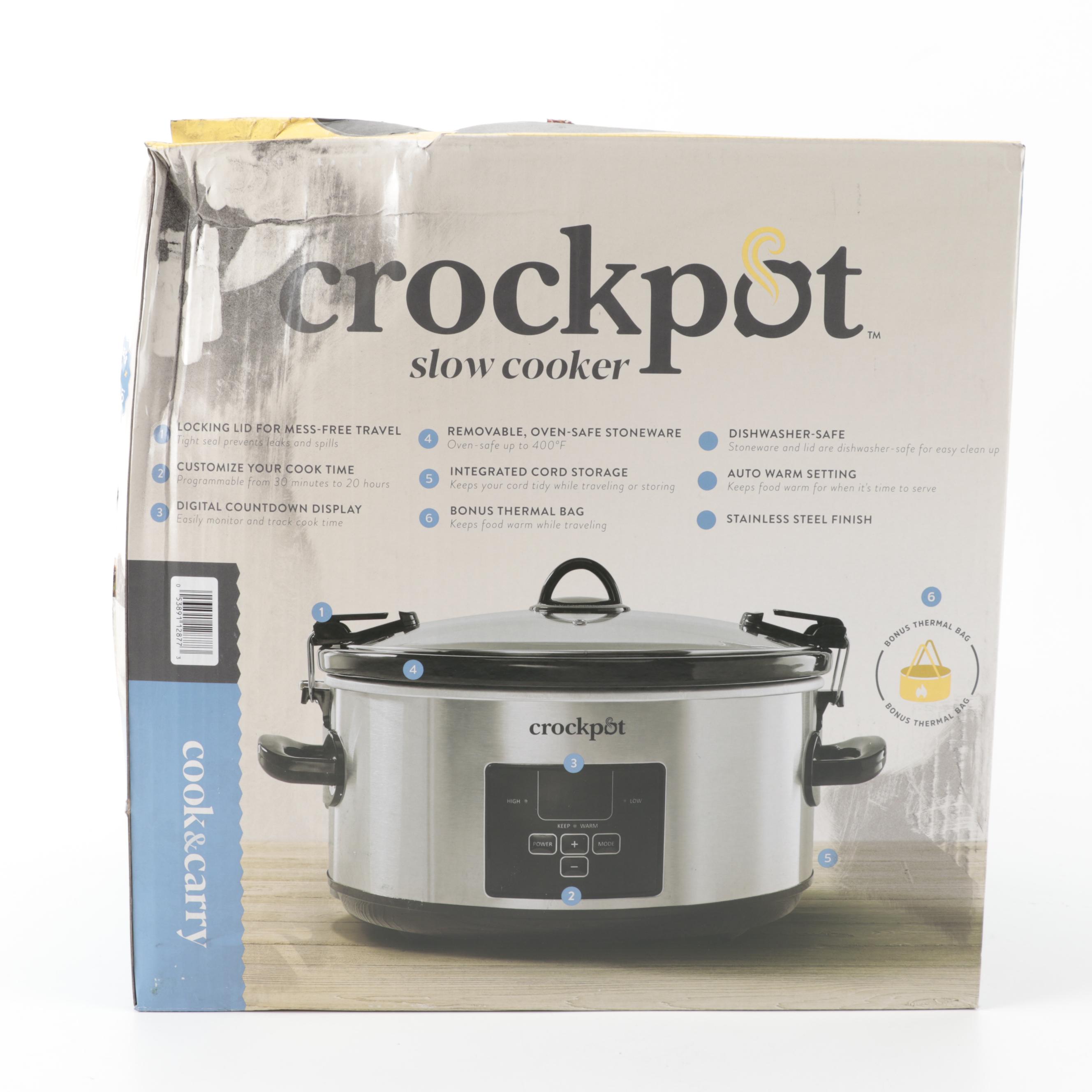 Crock-Pot 7 Qt Cook & Carry™ with Member's Mark Blue Ceramic Bakeware Set