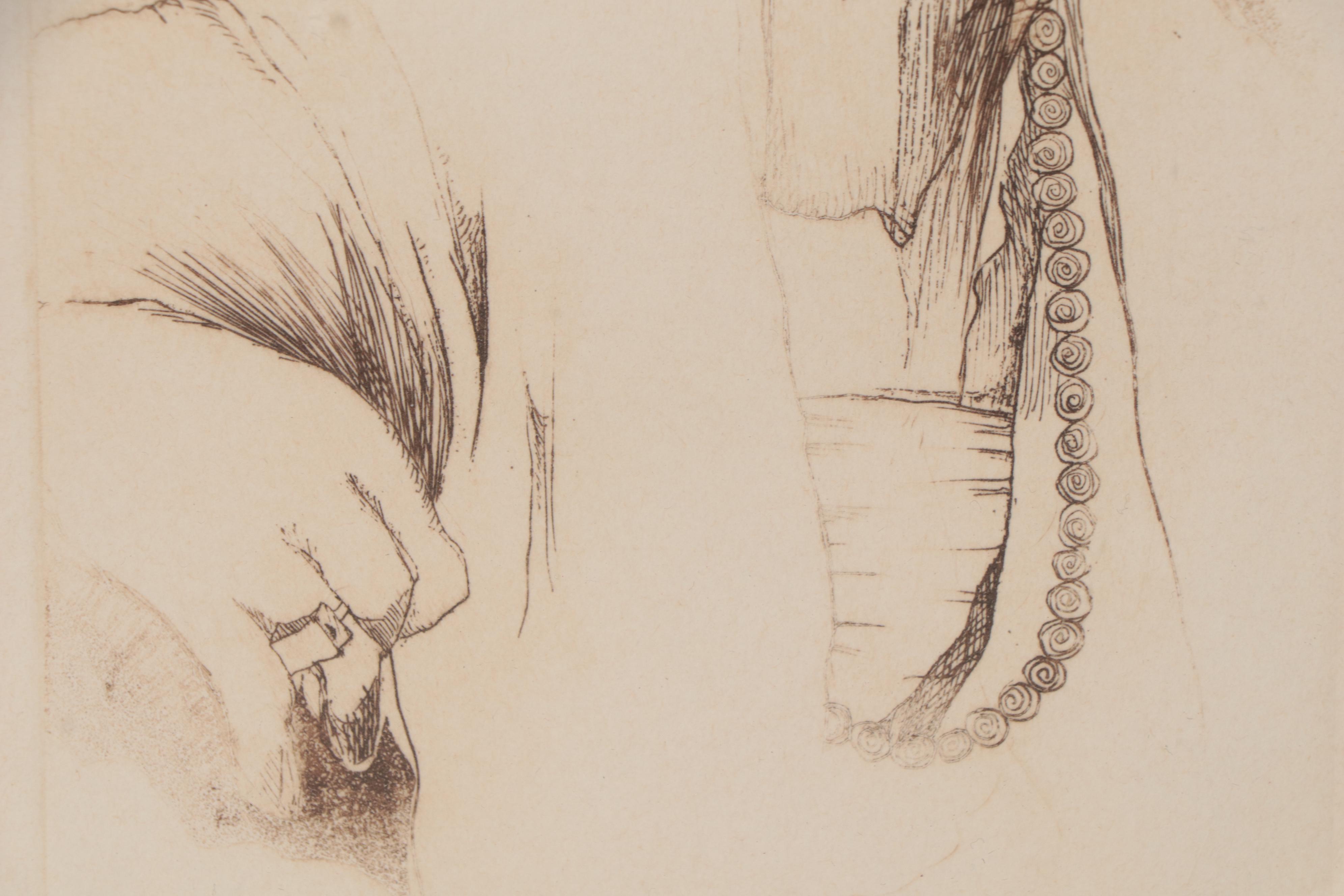 Carol Lummus Etching "Dana Winsor Farmington," 1974