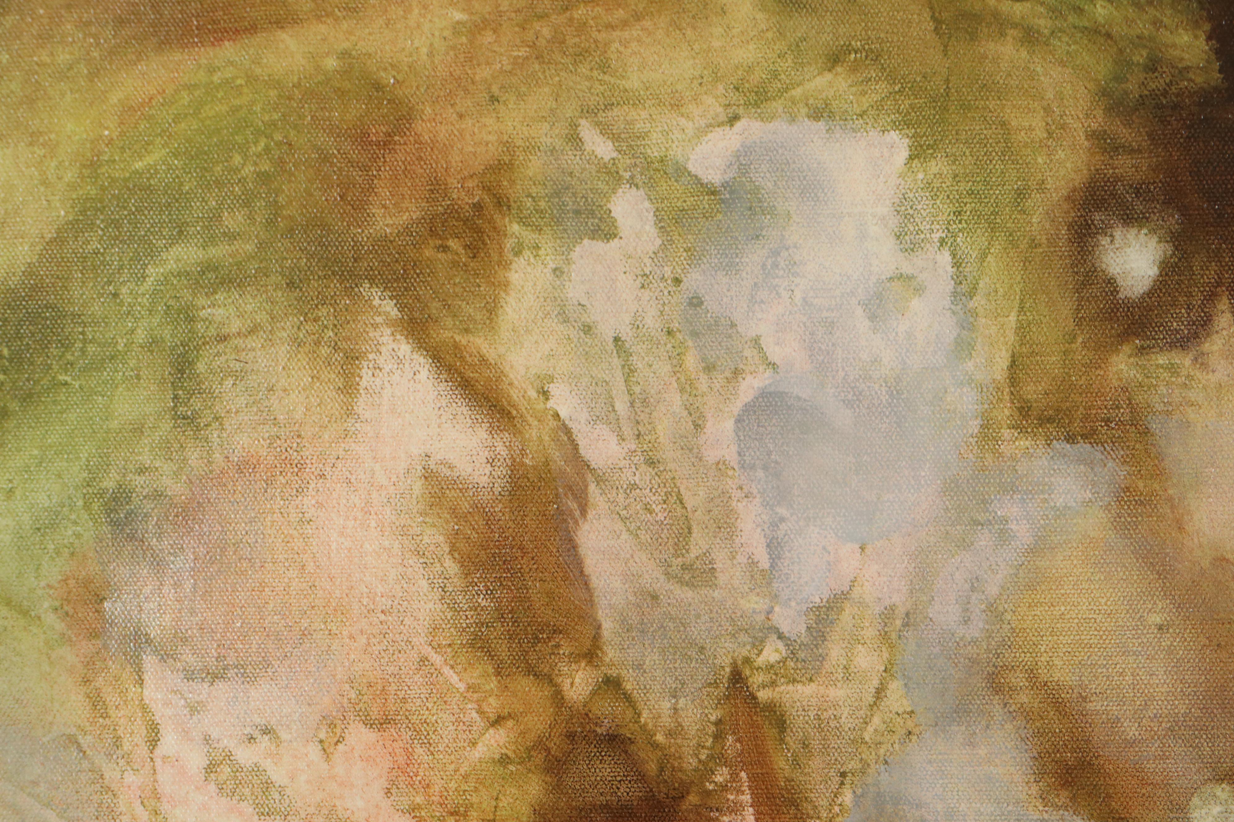 Carol Berry Oil Painting of Leaves, 1975