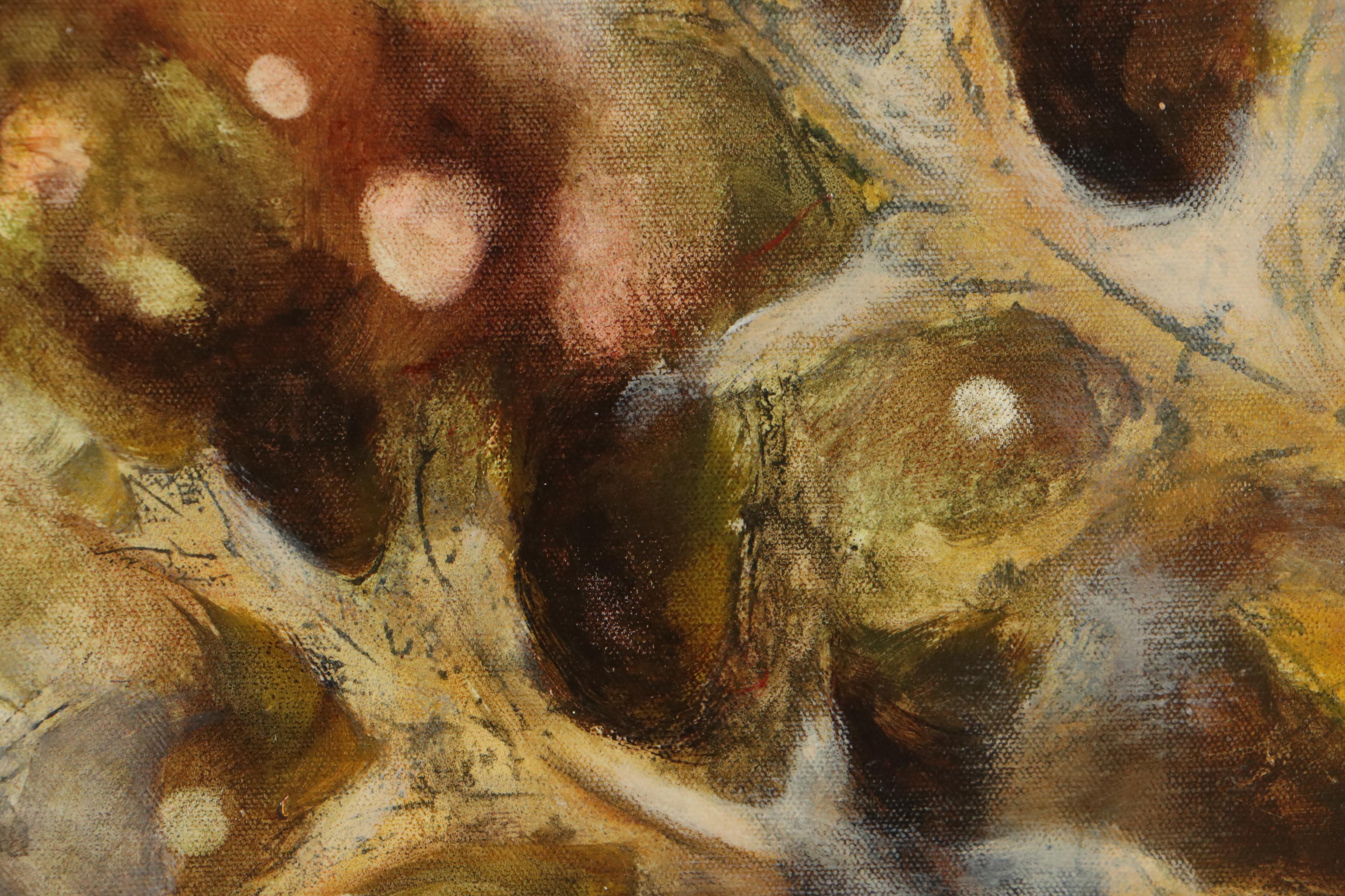 Carol Berry Oil Painting of Leaves, 1975