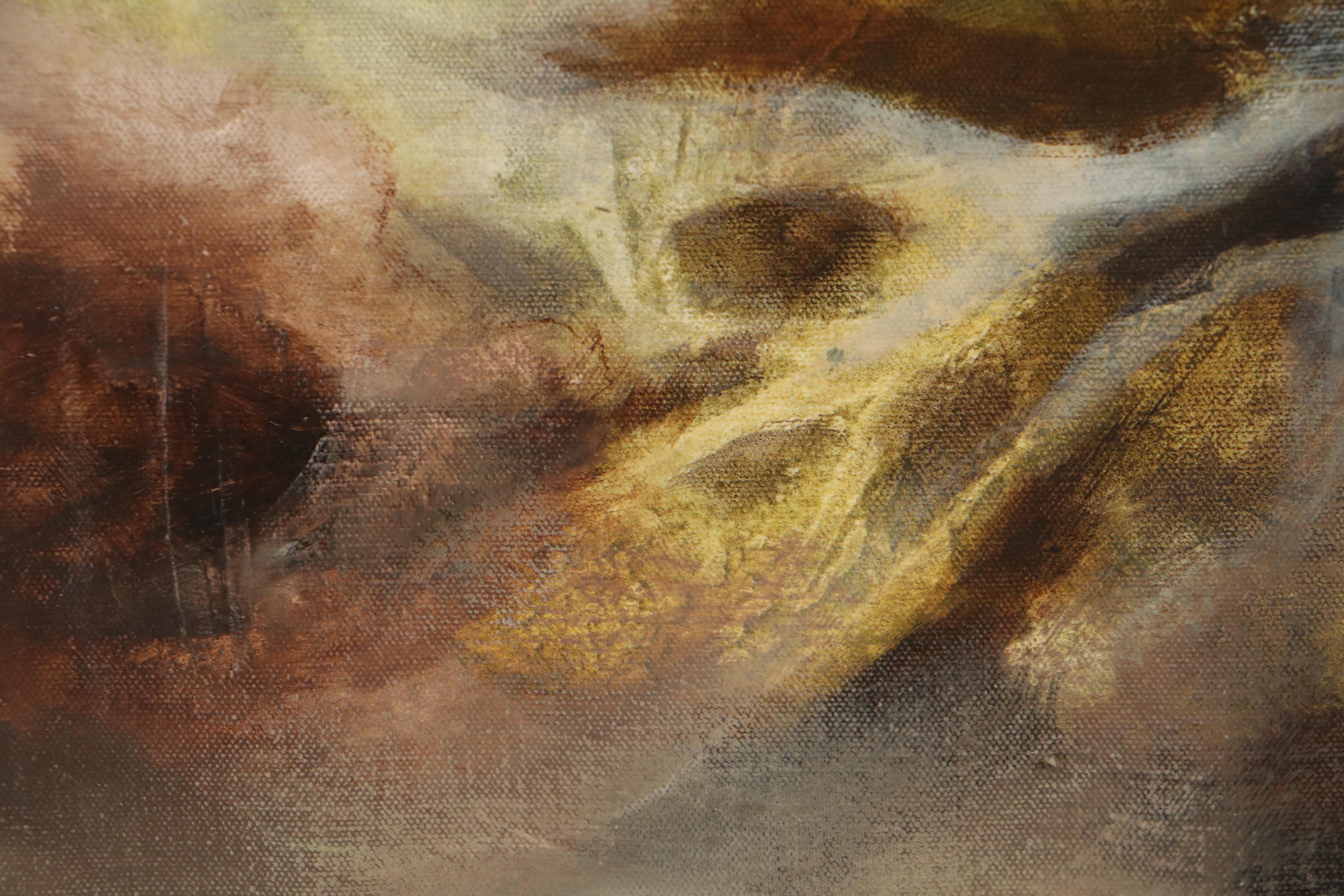 Carol Berry Oil Painting of Leaves, 1975