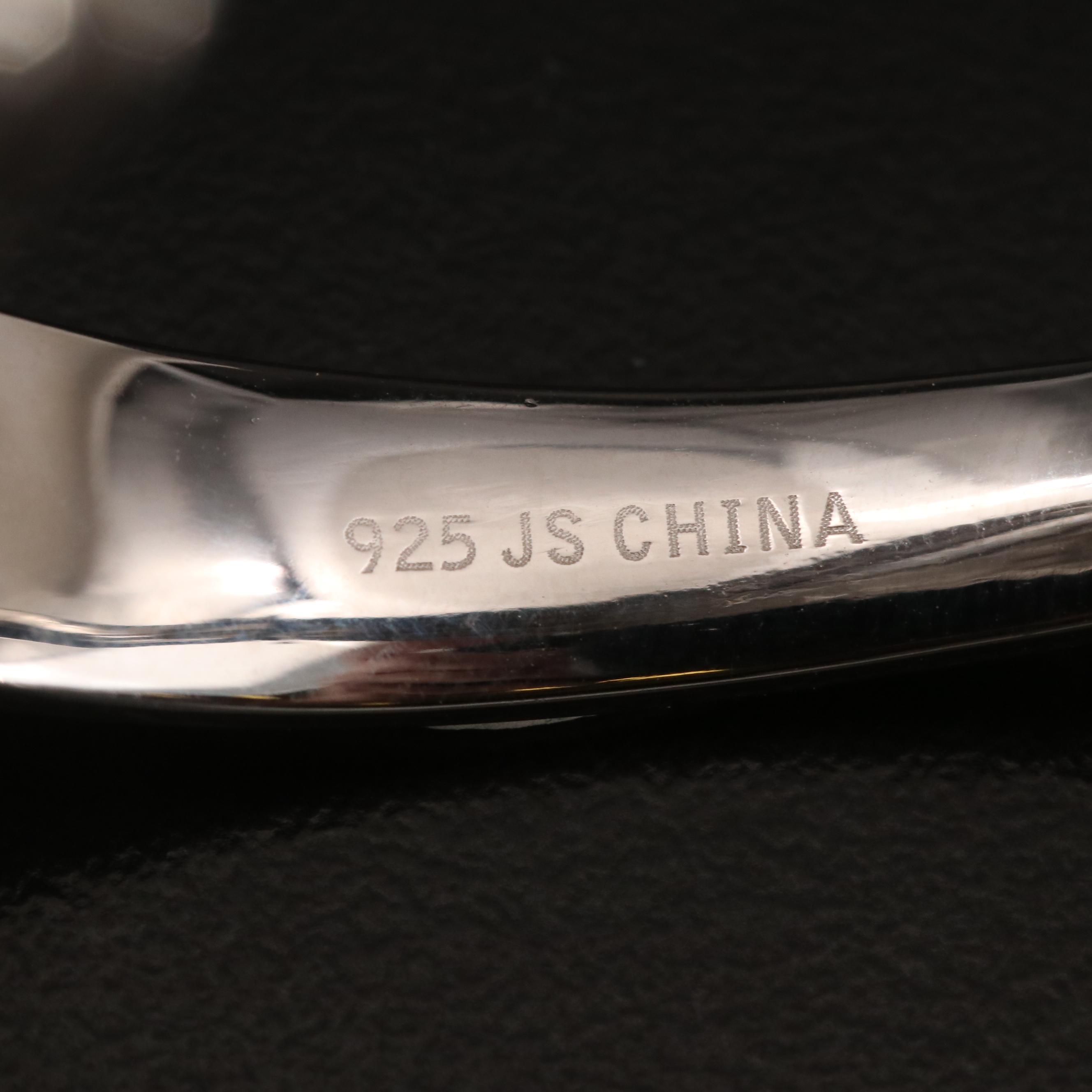 Sterling Diamond Wave Bangle