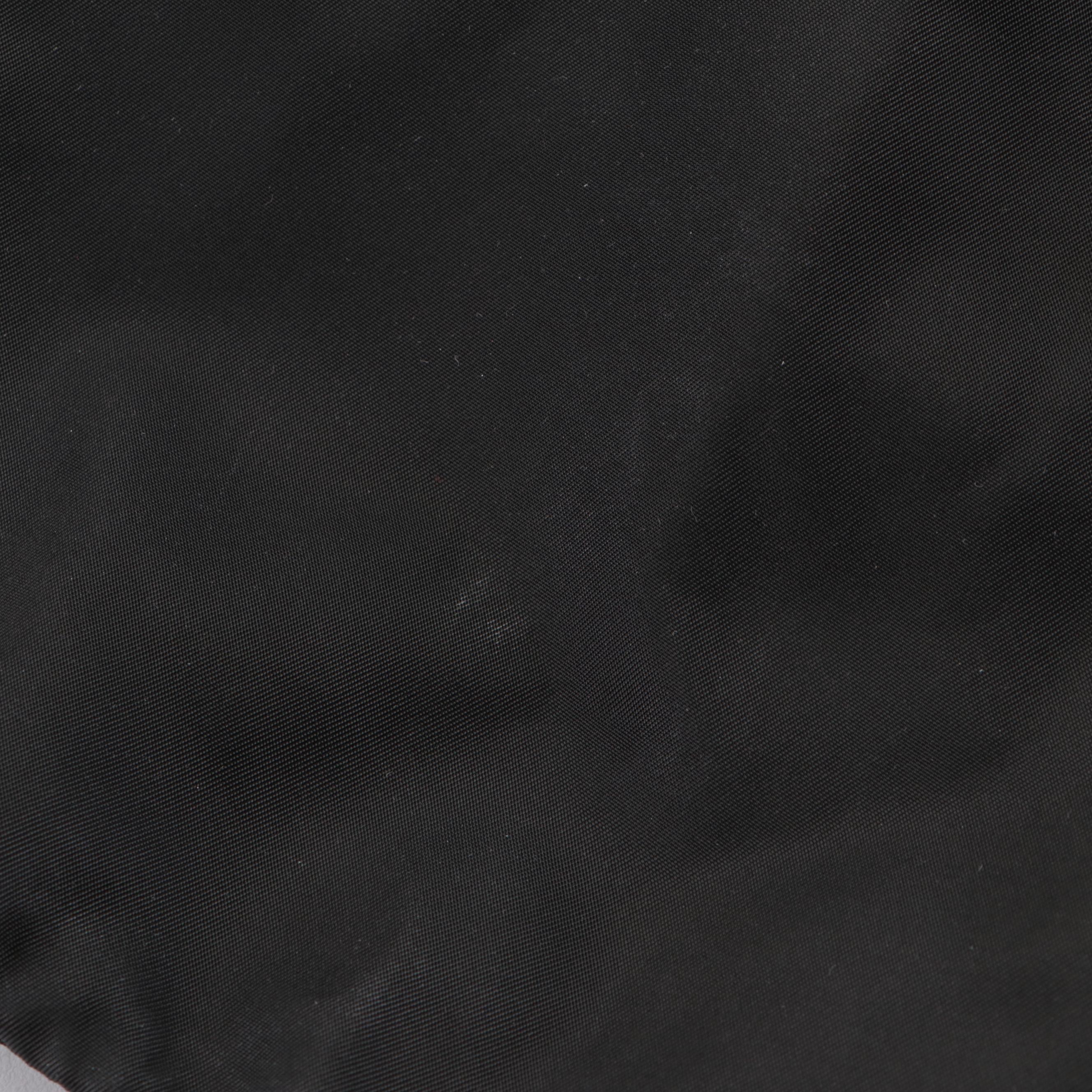 Prada Large Tote in Black Tessuto Nylon with Leather Jester Appliqué