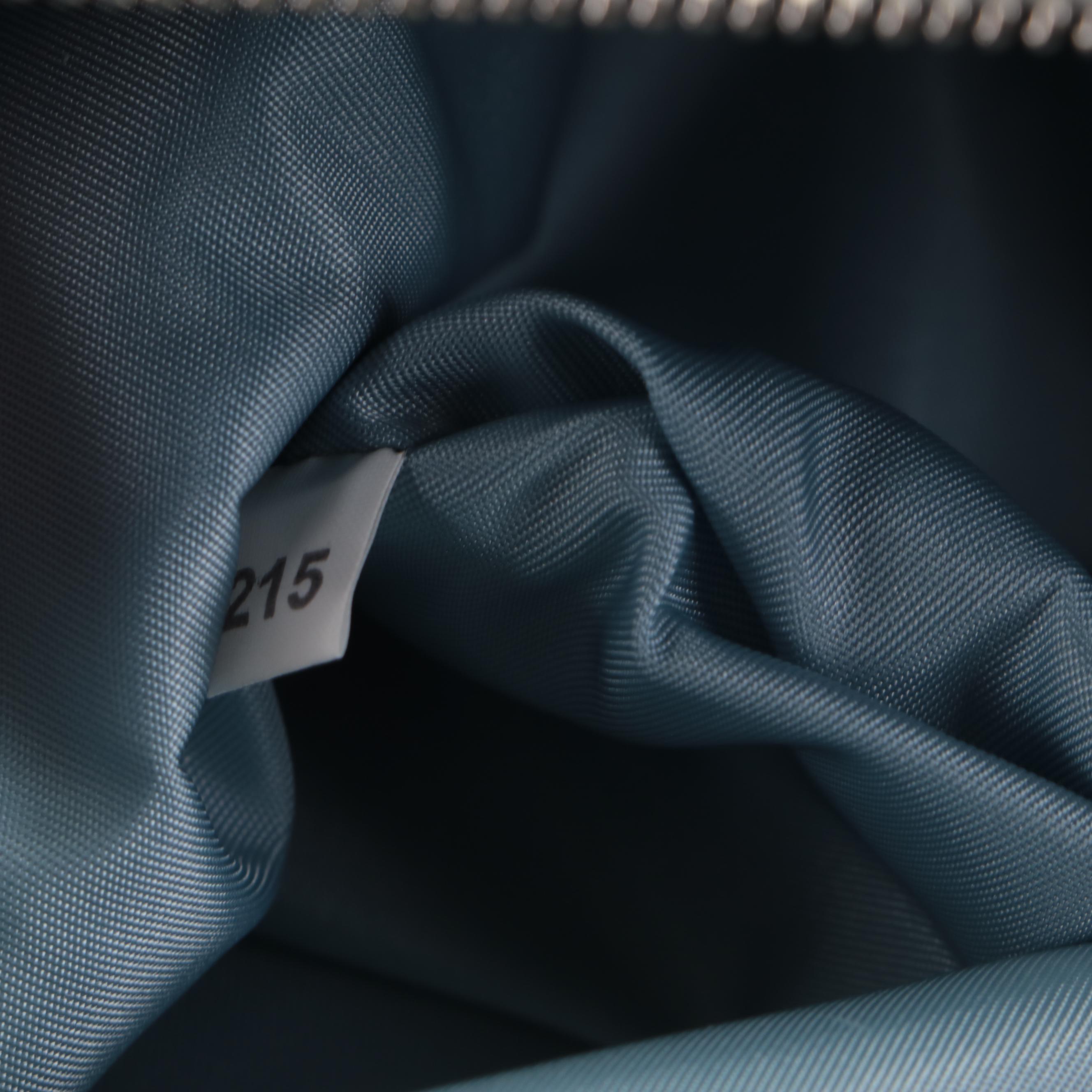 Prada Etiquette Tote in Studded-Padded Dark Blue Nylon Tessuto and Leather Trim