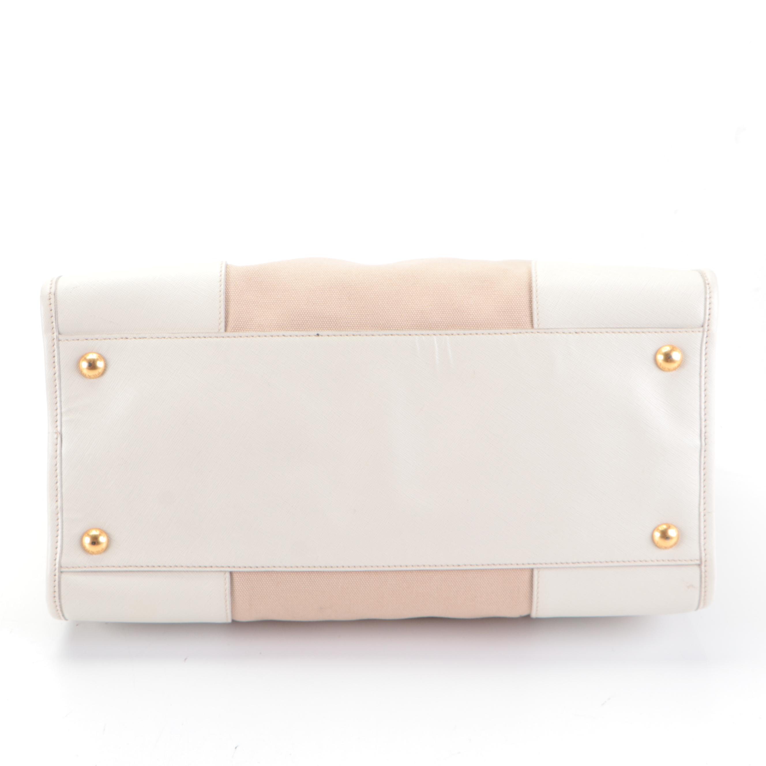Prada Canapa Tote with Saffiano Leather Trim